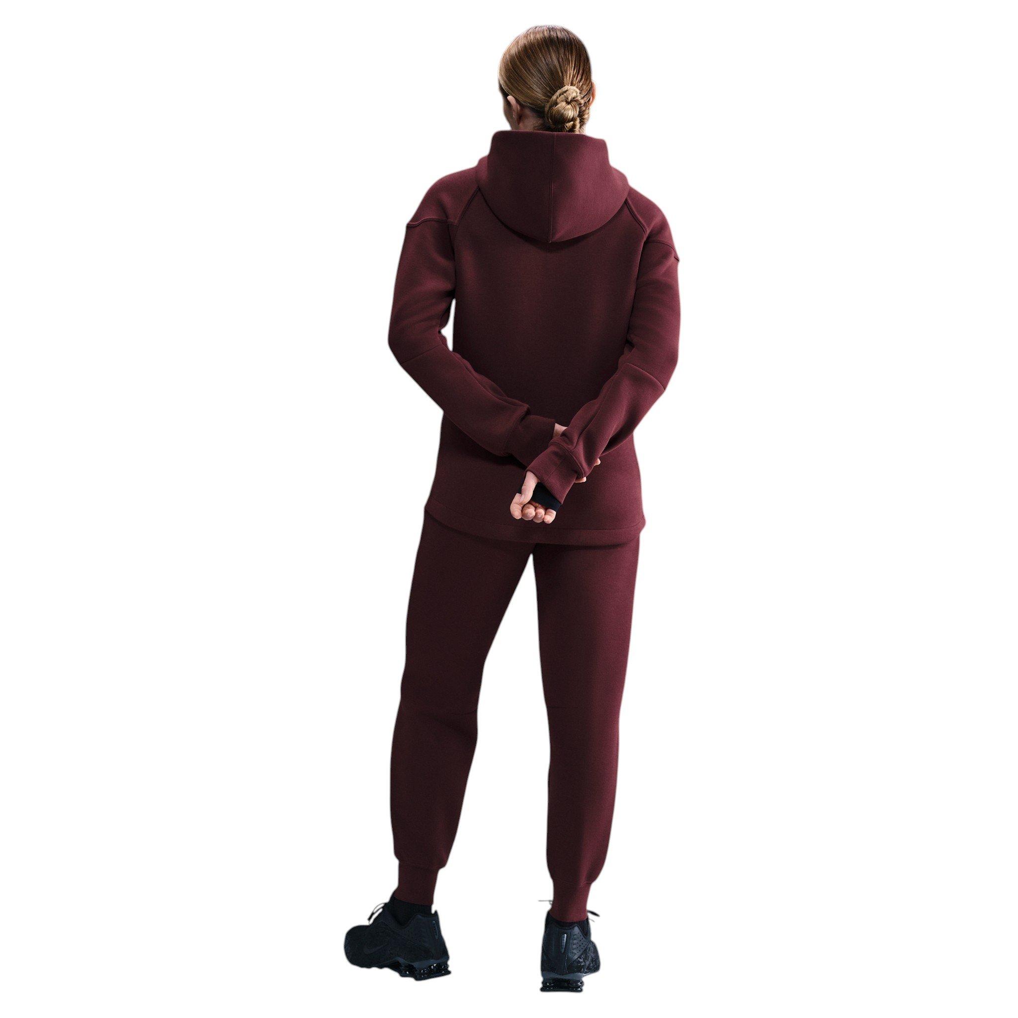Nike Women's Sportswear Tech Fleece Mid-Rise Joggers - Maroon/Black - MAROON/BLACK