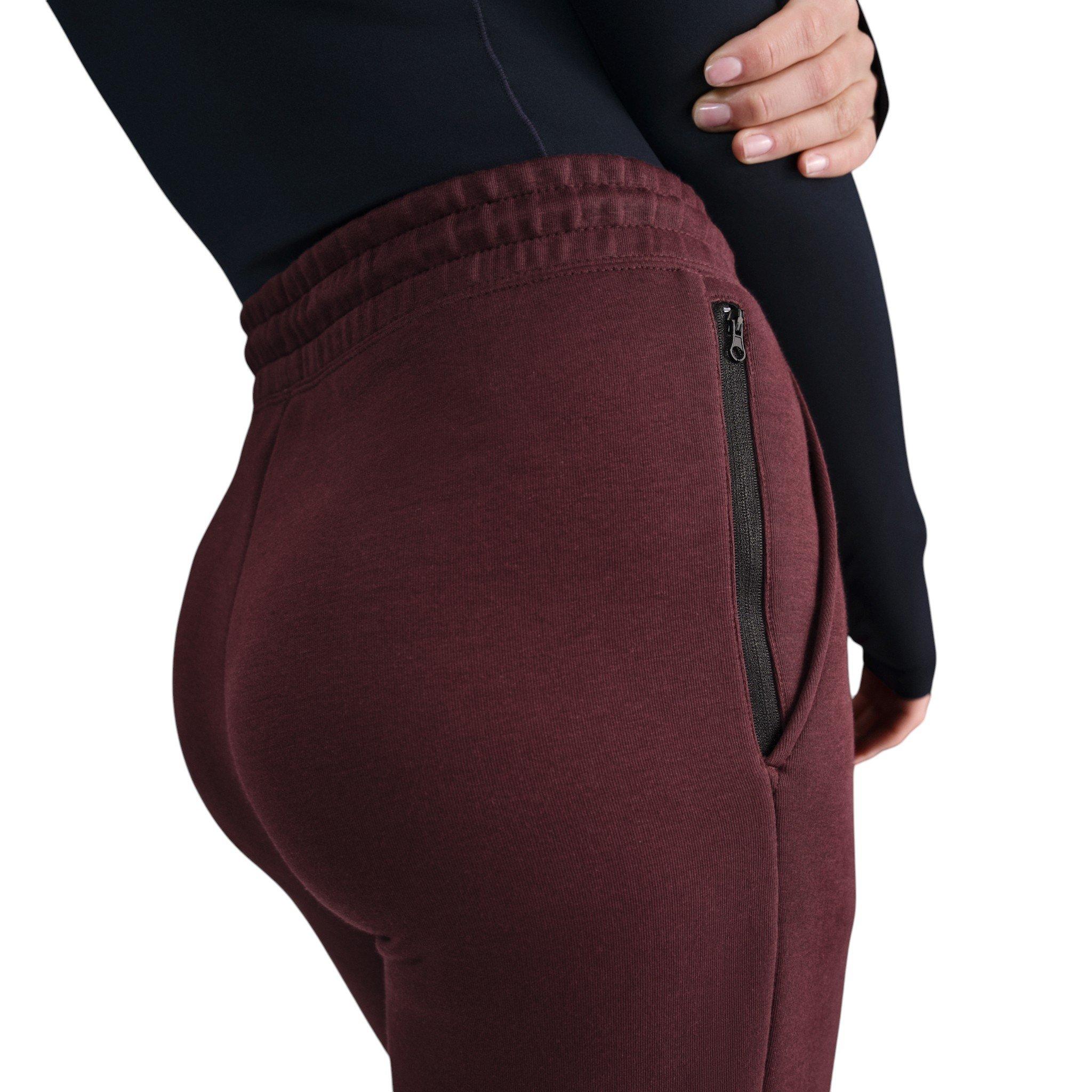 Nike Women's Sportswear Tech Fleece Mid-Rise Joggers - Maroon/Black - MAROON/BLACK