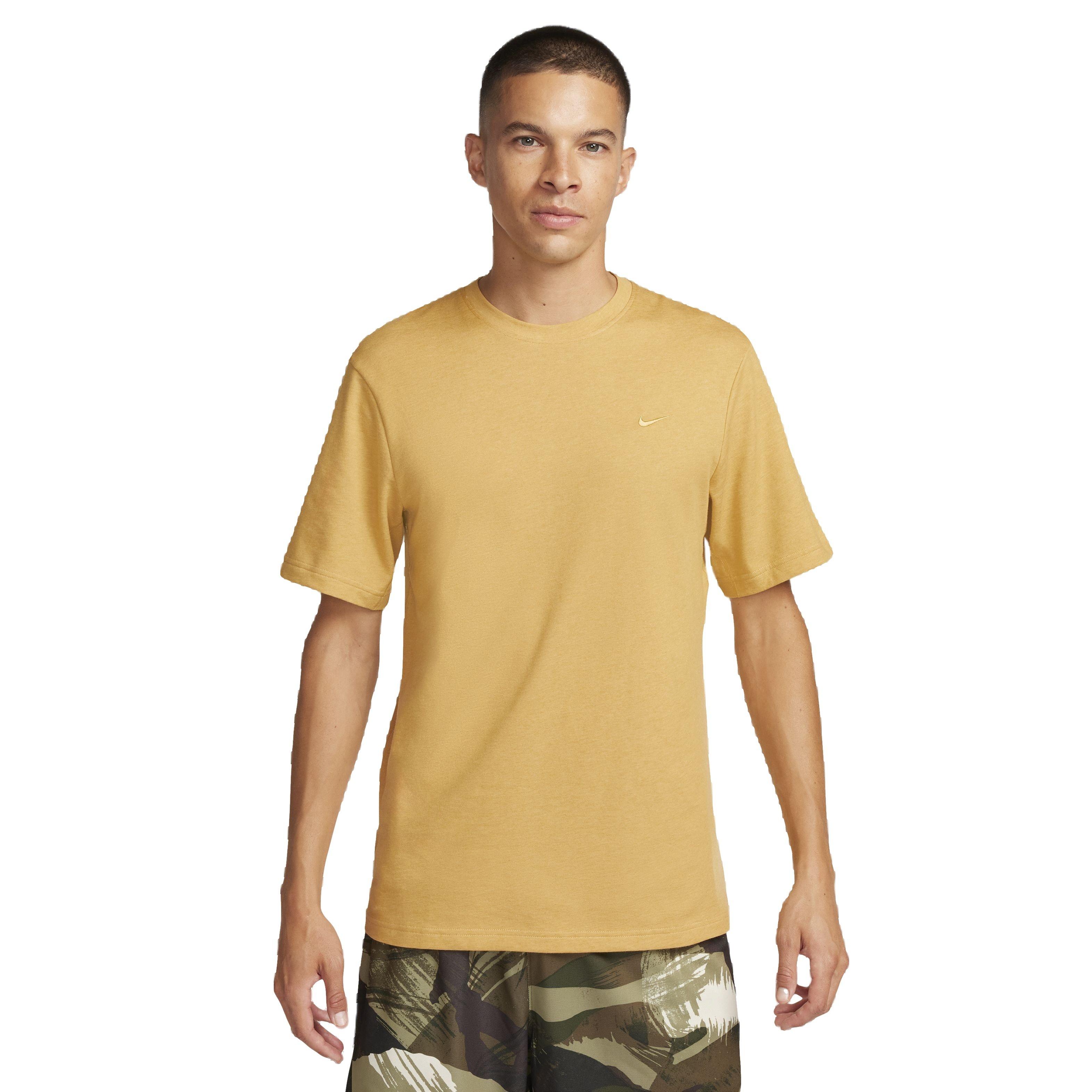 Nike Men's Dri-FIT Primary Statement Short Sleeve Versatile Top - YELLOW Thumbnail View 1