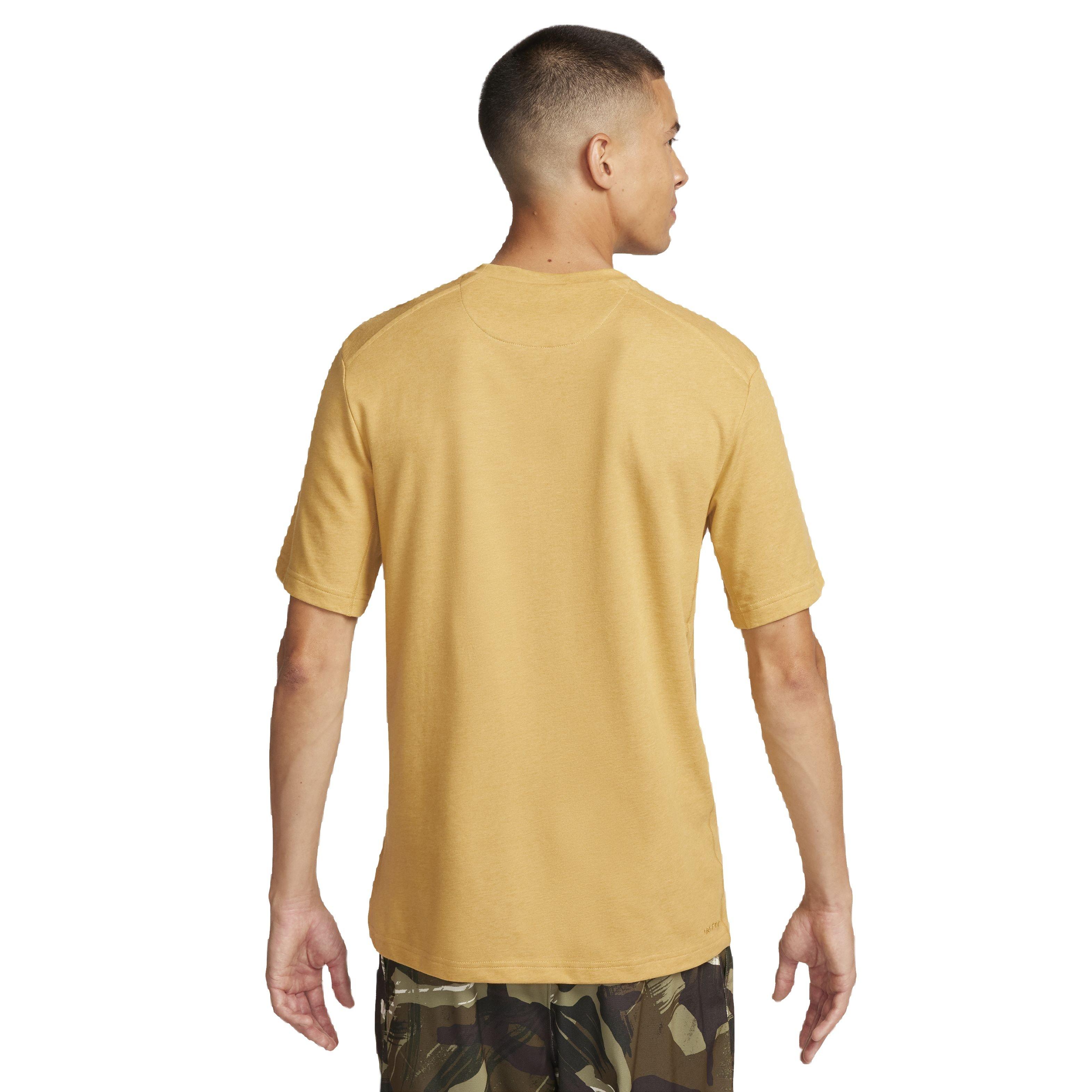 Nike Men's Dri-FIT Primary Statement Short Sleeve Versatile Top - YELLOW Thumbnail View 2