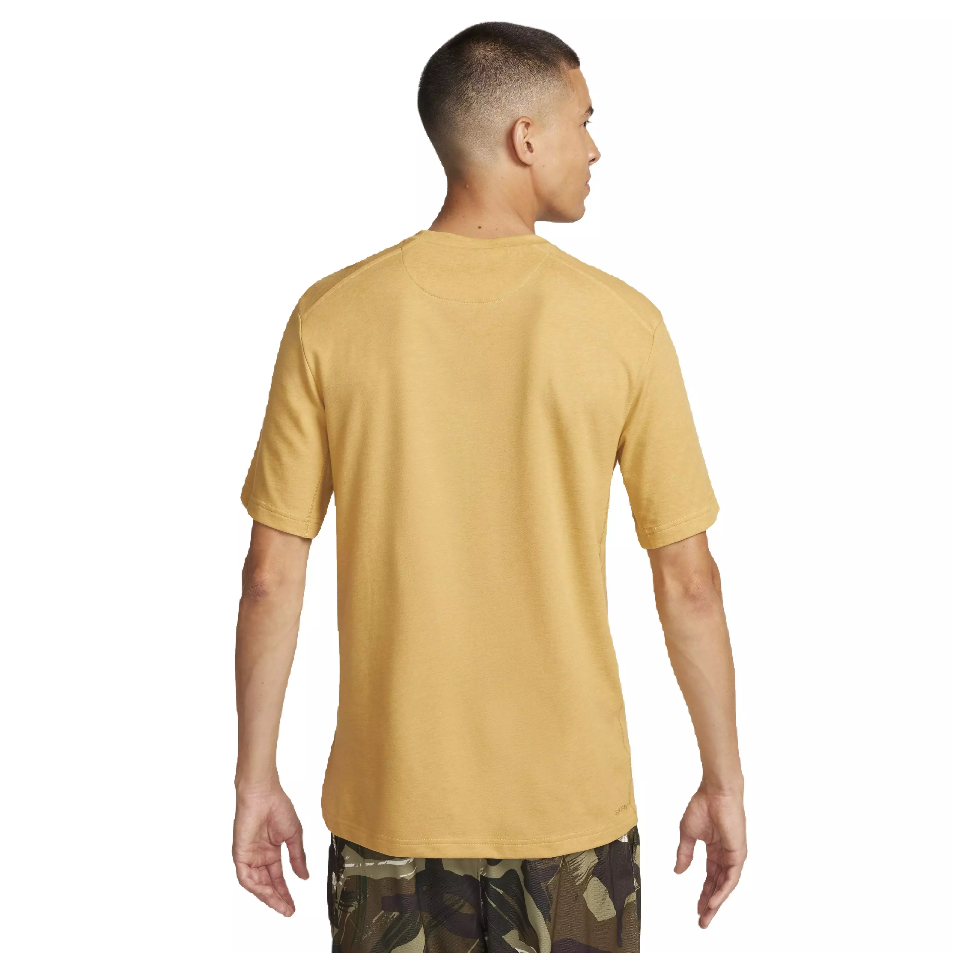 Nike Men's Dri-FIT Primary Statement Short Sleeve Versatile Top - YELLOW