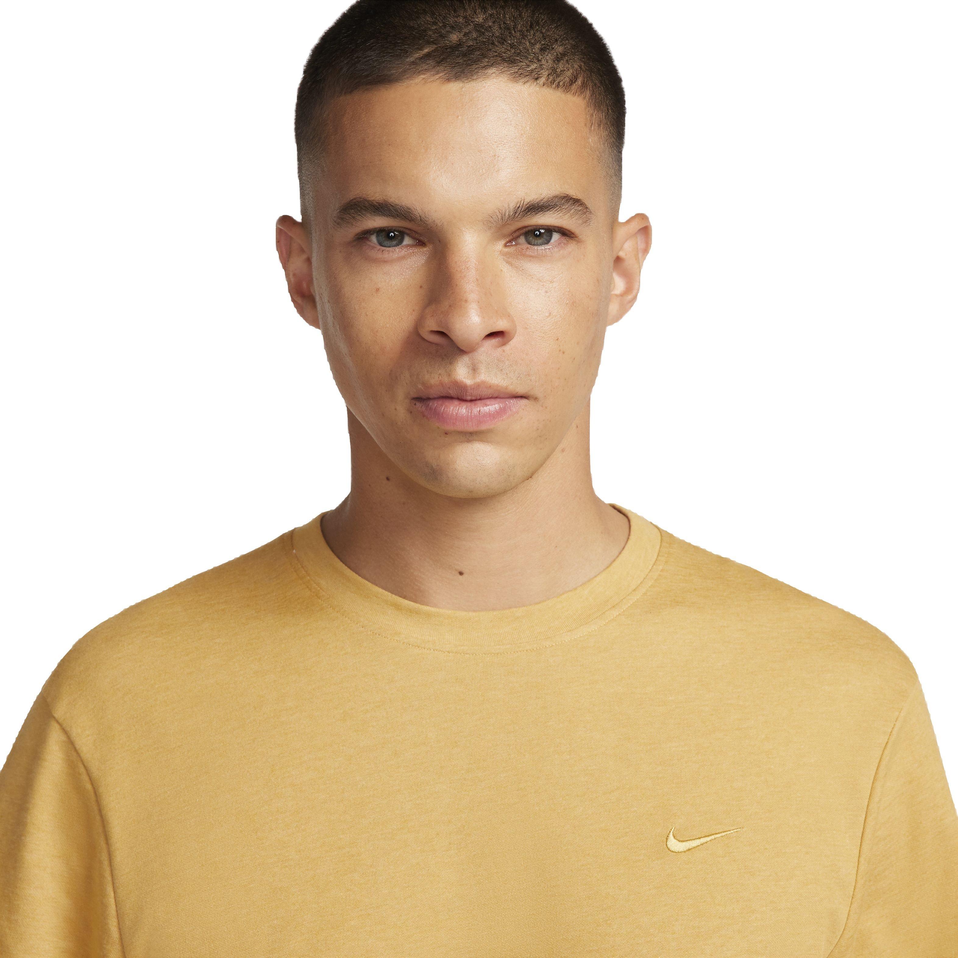 Nike Men's Dri-FIT Primary Statement Short Sleeve Versatile Top - YELLOW Thumbnail View 3