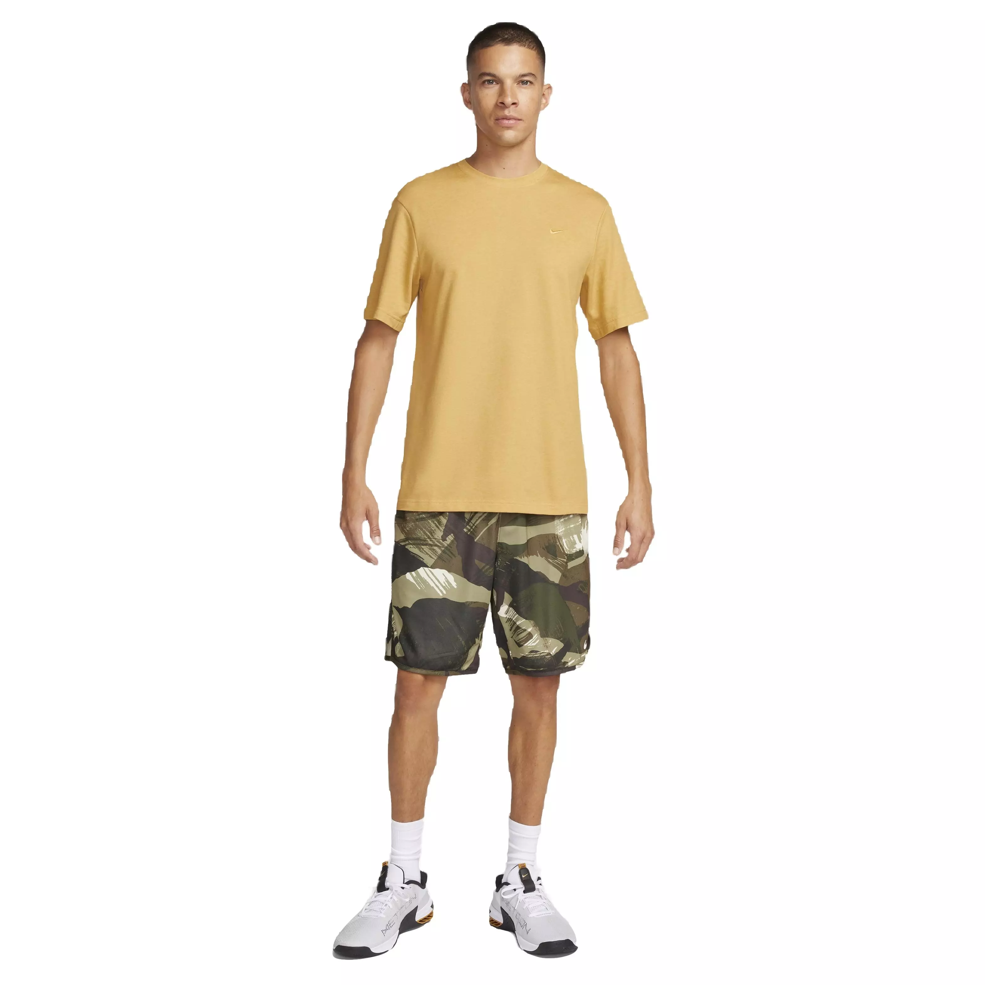 Nike Men's Dri-FIT Primary Statement Short Sleeve Versatile Top - YELLOW