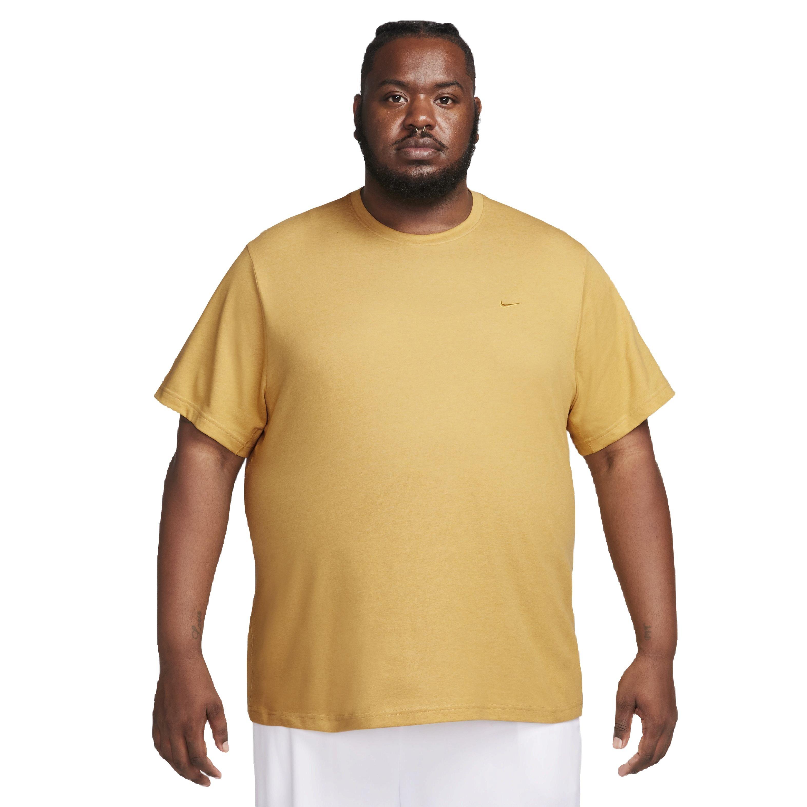 Nike Men's Dri-FIT Primary Statement Short Sleeve Versatile Top - YELLOW Thumbnail View 7