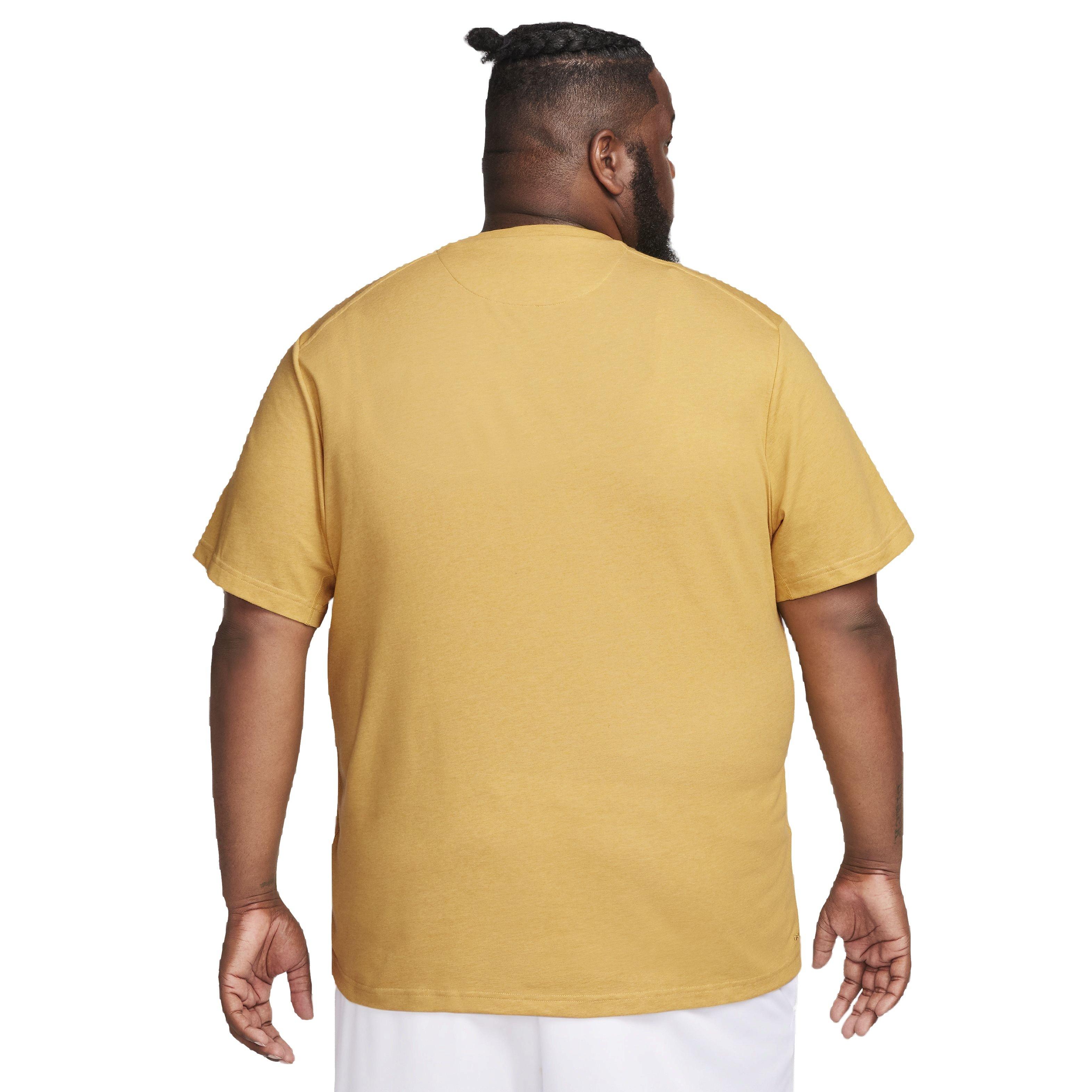 Nike Men's Dri-FIT Primary Statement Short Sleeve Versatile Top - YELLOW Thumbnail View 8