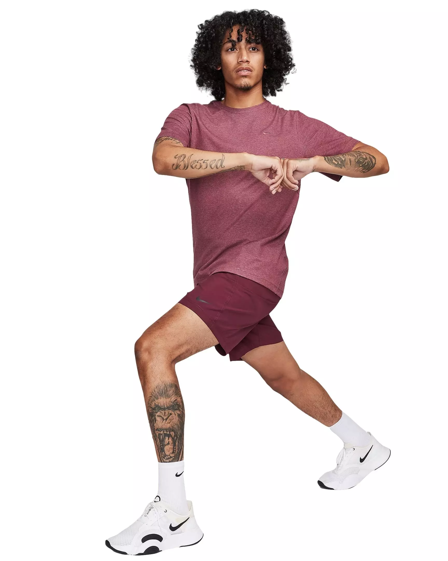 Nike Men's Dri-FIT Primary Statement Short Sleeve Versatile Top - RED