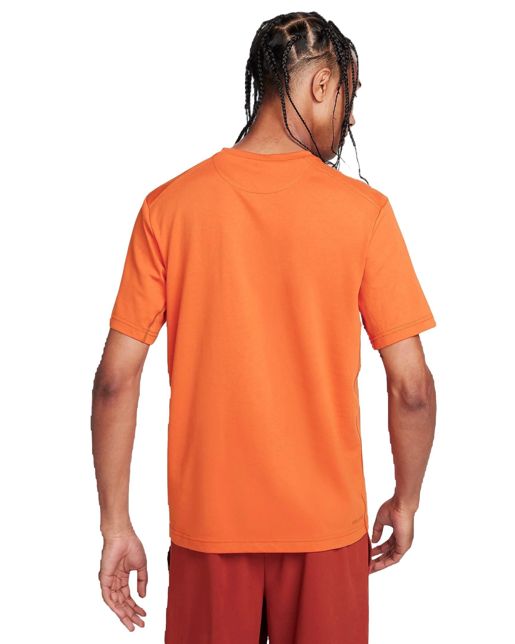 Nike Men's Dri-FIT Primary Statement Short Sleeve Versatile Top - ORANGE Thumbnail View 2