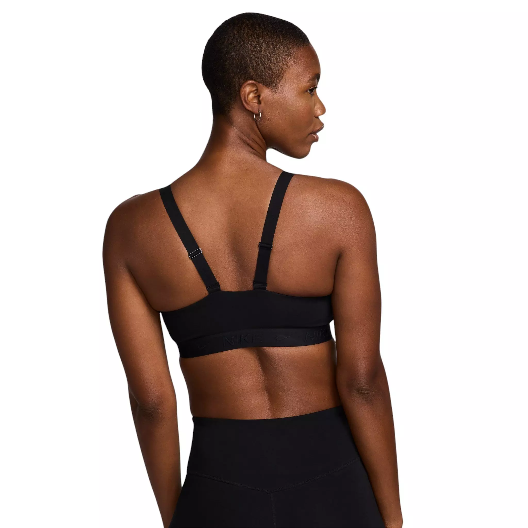 Nike Women's Indy Medium Support Padded Adjustable Sports Bra - Black - BLACK