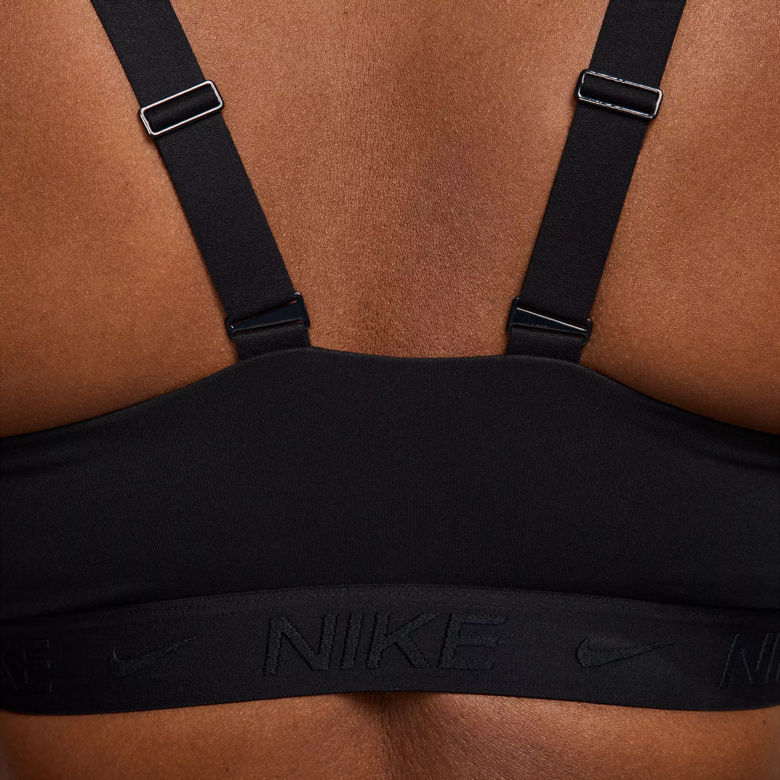 Nike Women's Indy Medium Support Padded Adjustable Sports Bra - Black - BLACK