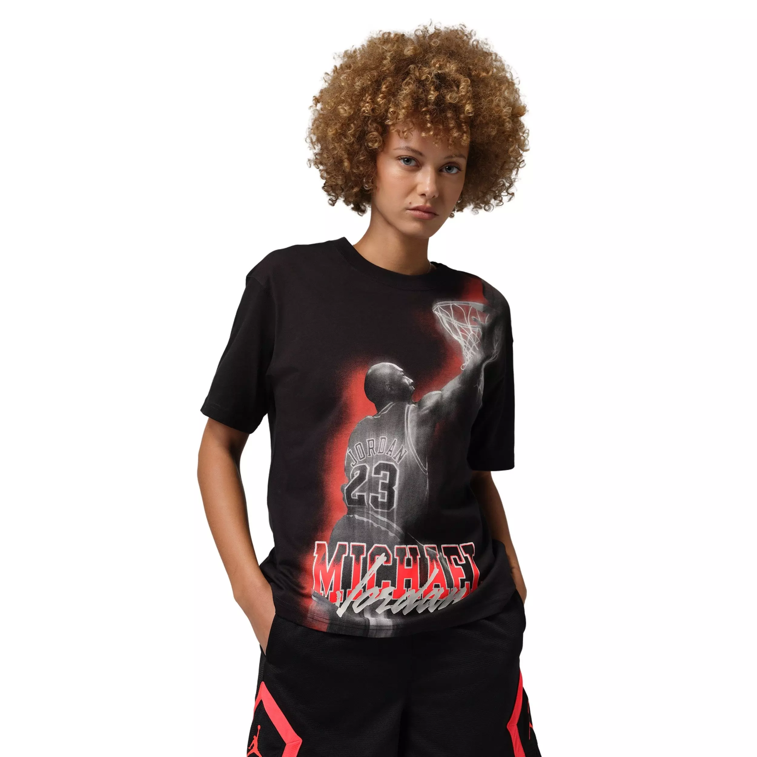 Jordan Women's Sport Heritage Dri-FIT Graphic T-Shirt - Black/Red - BLACK/RED