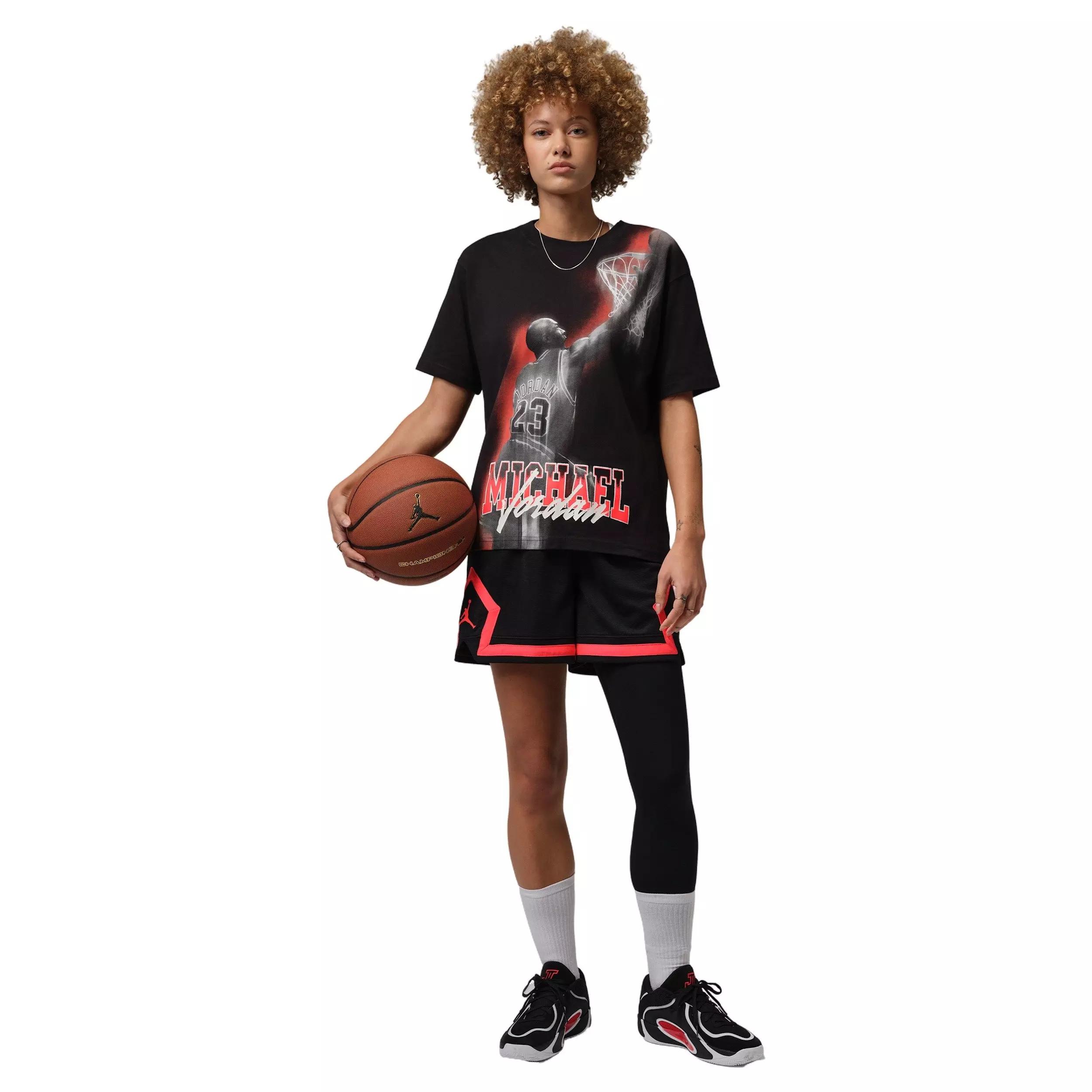 Jordan Women's Sport Heritage Dri-FIT Graphic T-Shirt -Black/Red - BLACK/RED