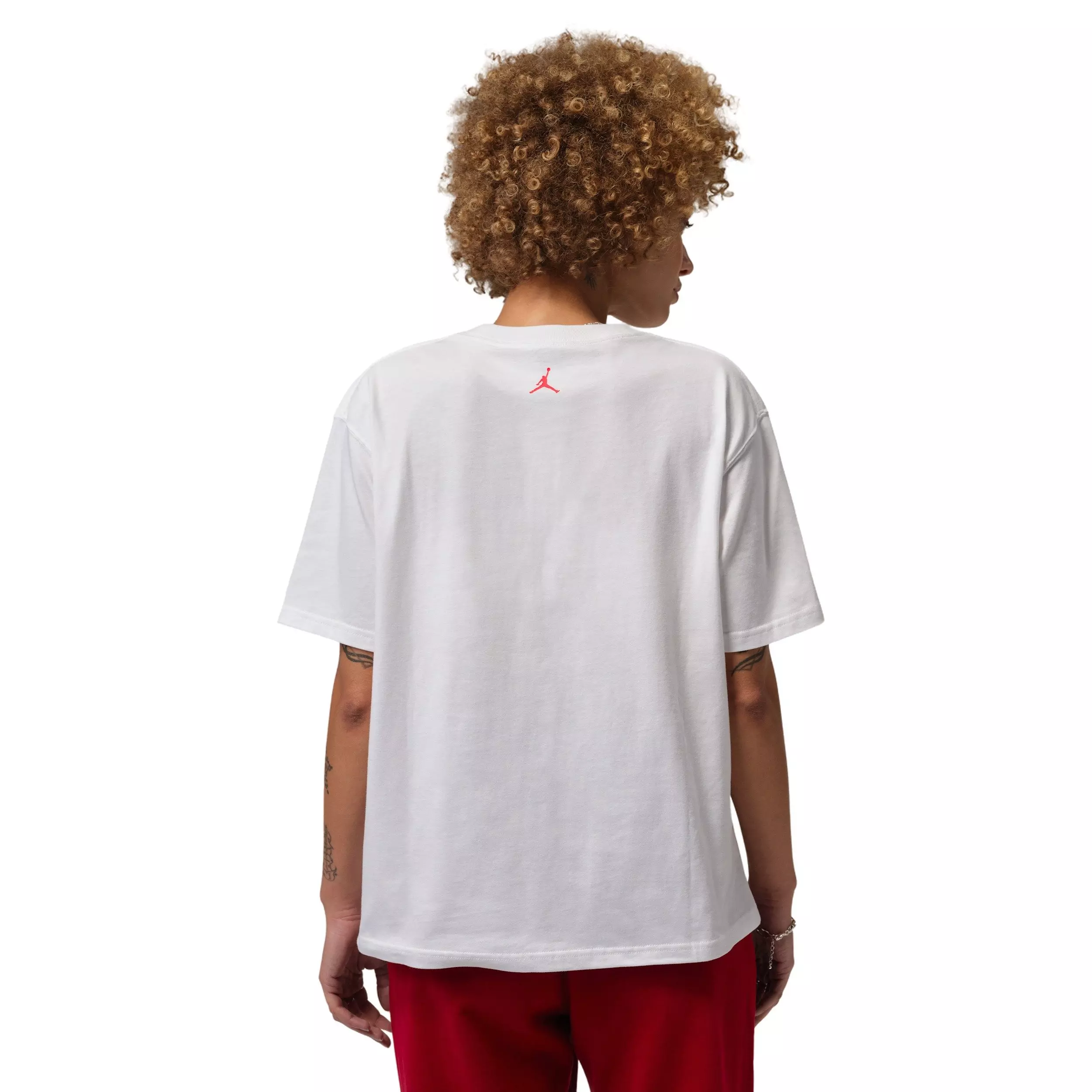 Jordan Women's Sport Heritage Dri-FIT Graphic T-Shirt - White/Red - WHITE/RED