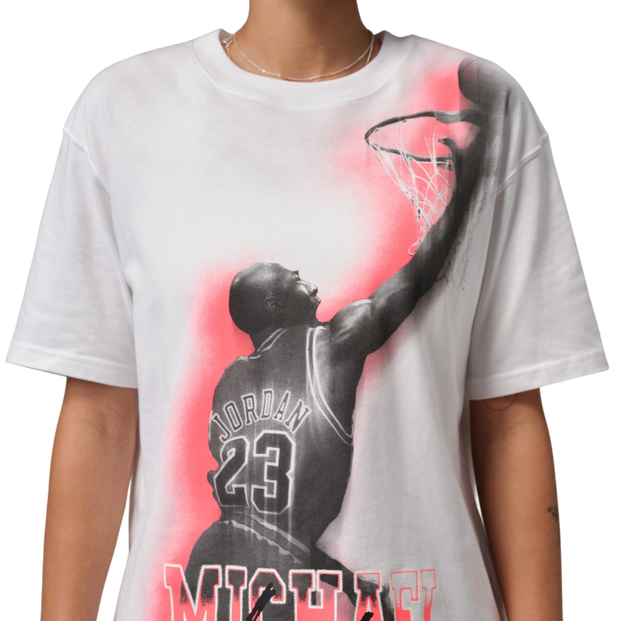 Jordan Women's Sport Heritage Dri-FIT Graphic T-Shirt -White/Red - WHITE/RED Thumbnail View 4