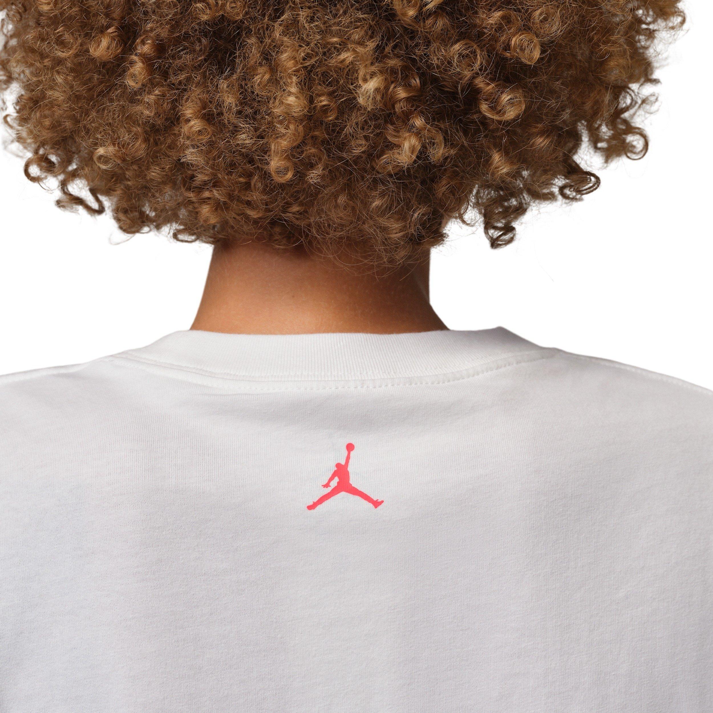 Jordan Women's Sport Heritage Dri-FIT Graphic T-Shirt - White/Red - WHITE/RED Thumbnail View 5