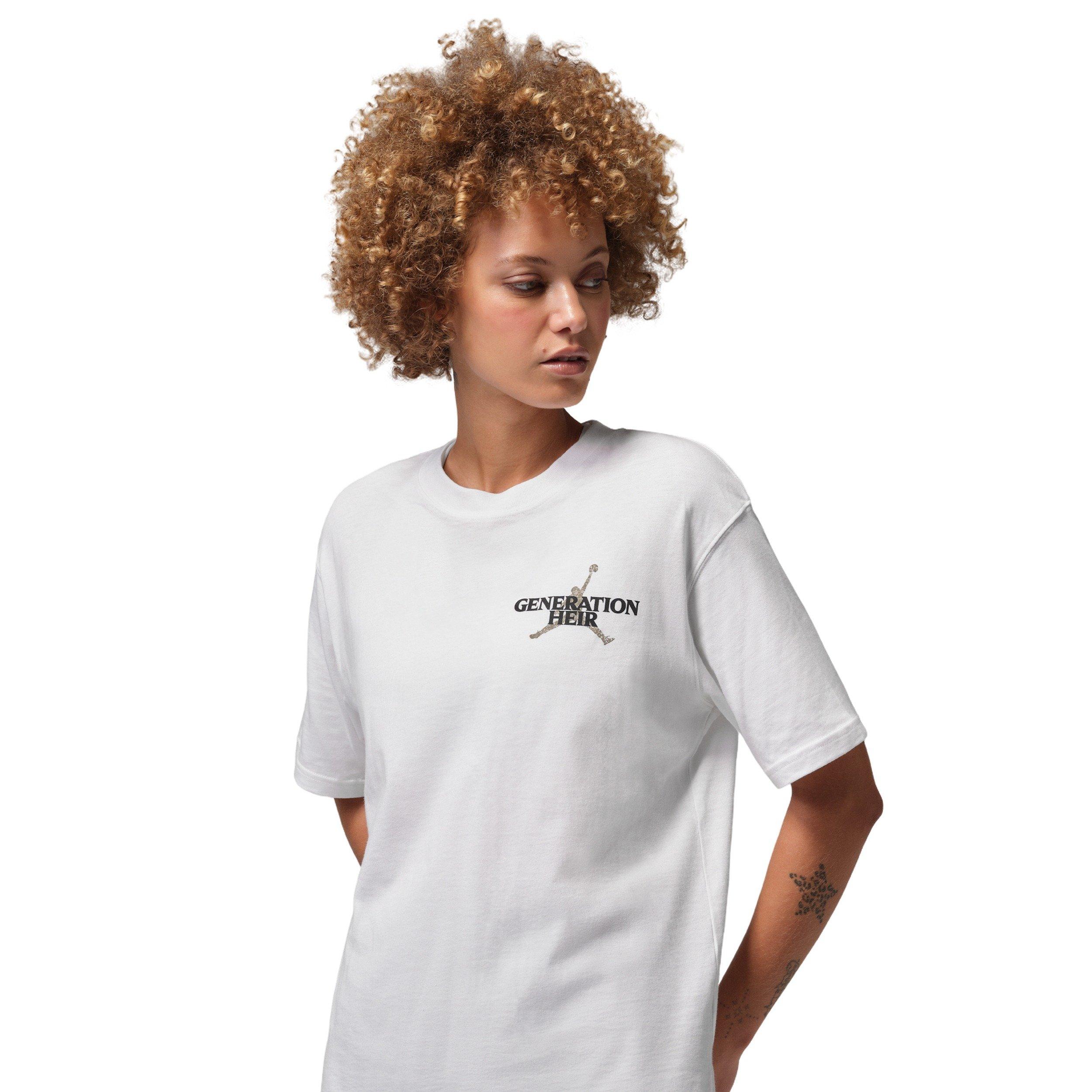 Jordan Women's Sport Dri-FIT Verbiage Graphic T-Shirt - White/Grey - WHITE/GREY Thumbnail View 1