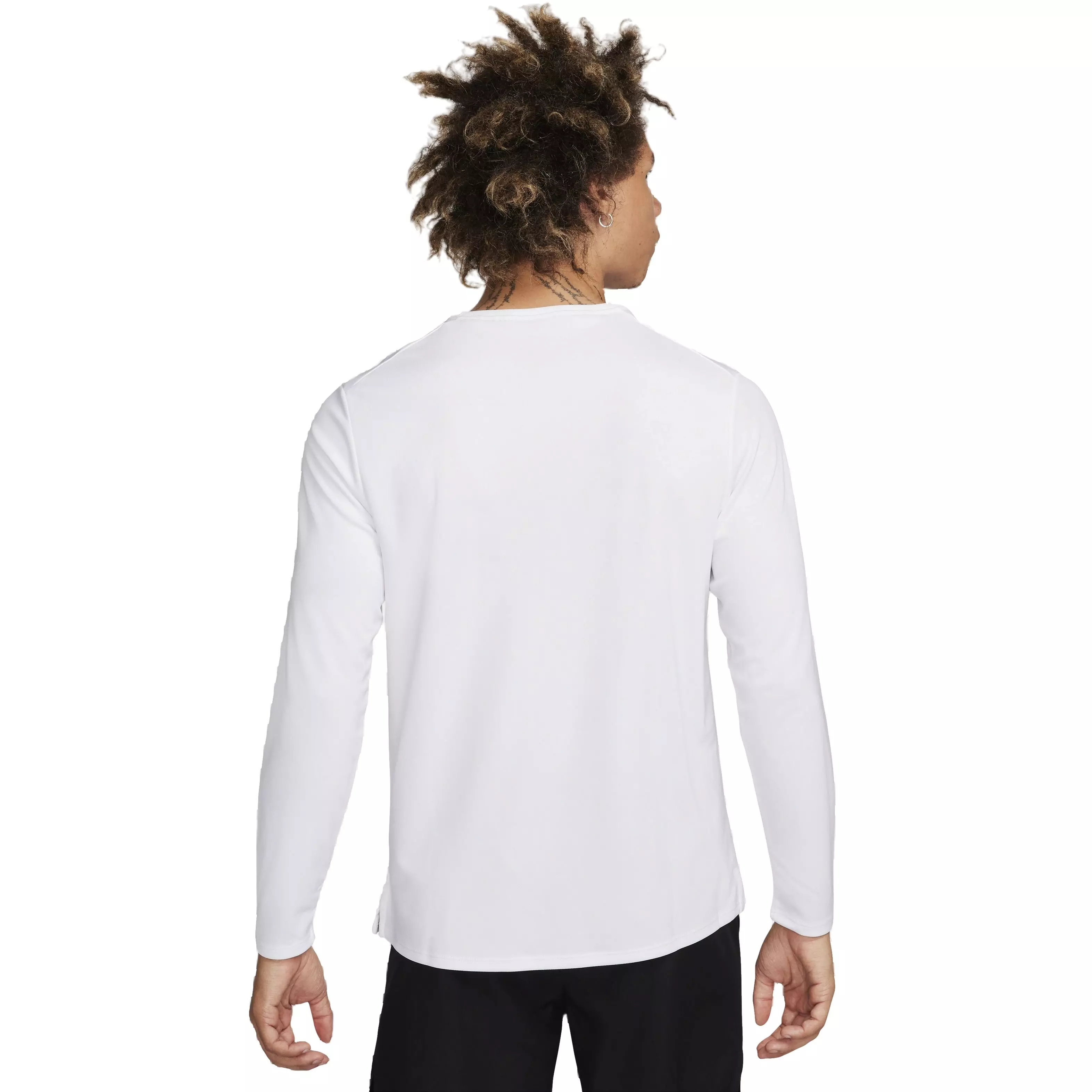 Nike Men's Dri-FIT UV Long Sleeve Miler Running Top - WHITE
