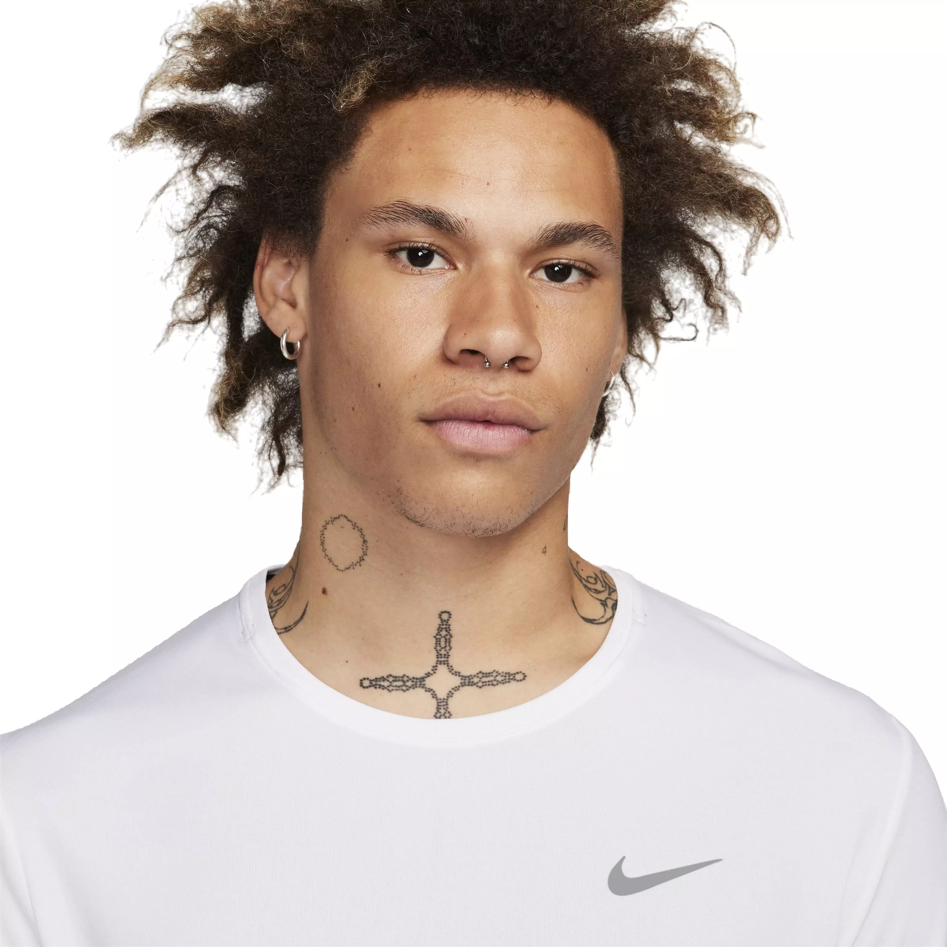 Nike Men's Dri-FIT UV Long Sleeve Miler Running Top - WHITE