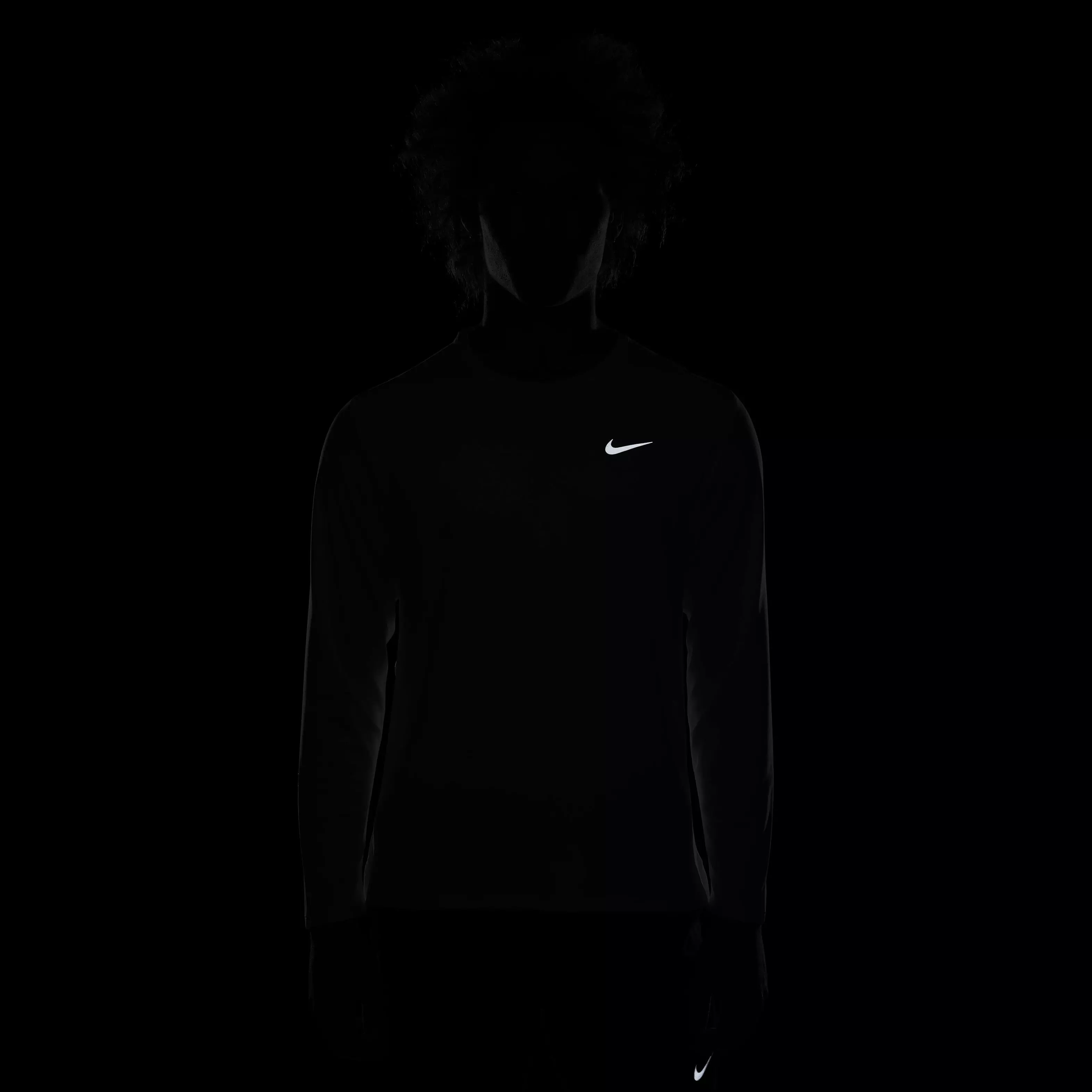 Nike Men's Dri-FIT UV Long Sleeve Miler Running Top - WHITE