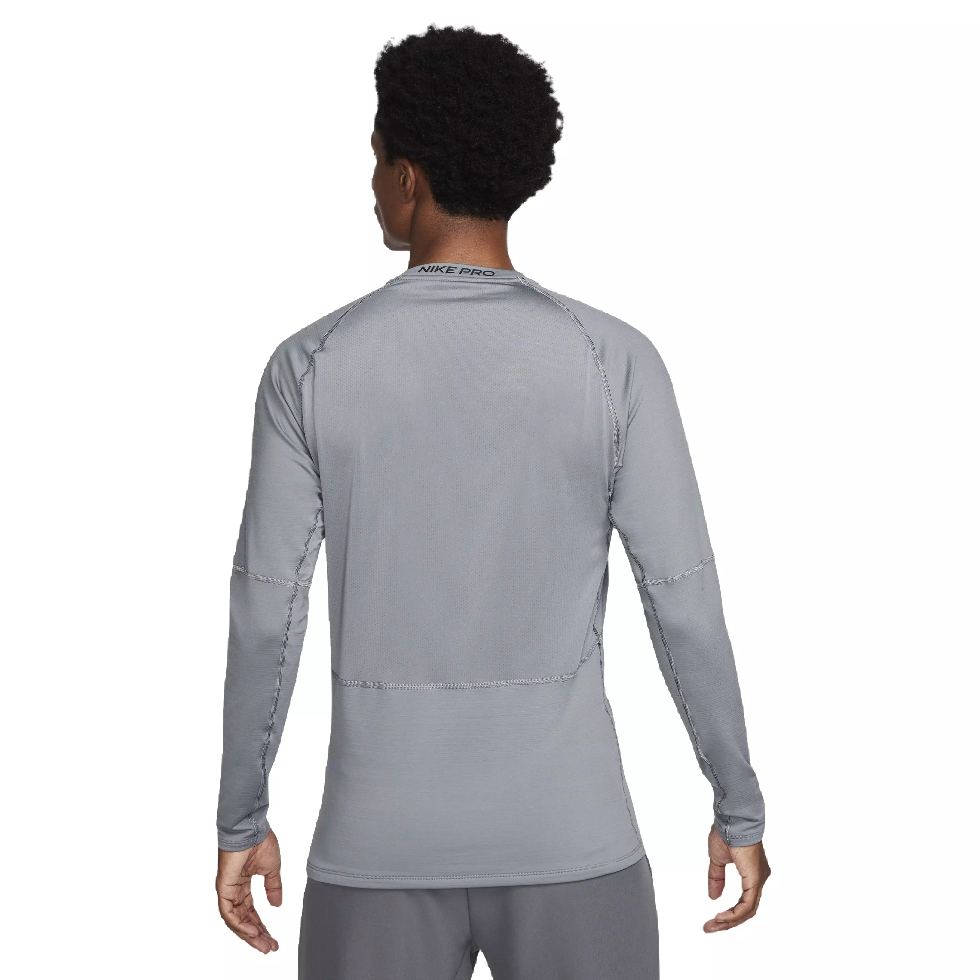 Nike Men's Pro Warm Crewneck Long Sleeve Top - GREY