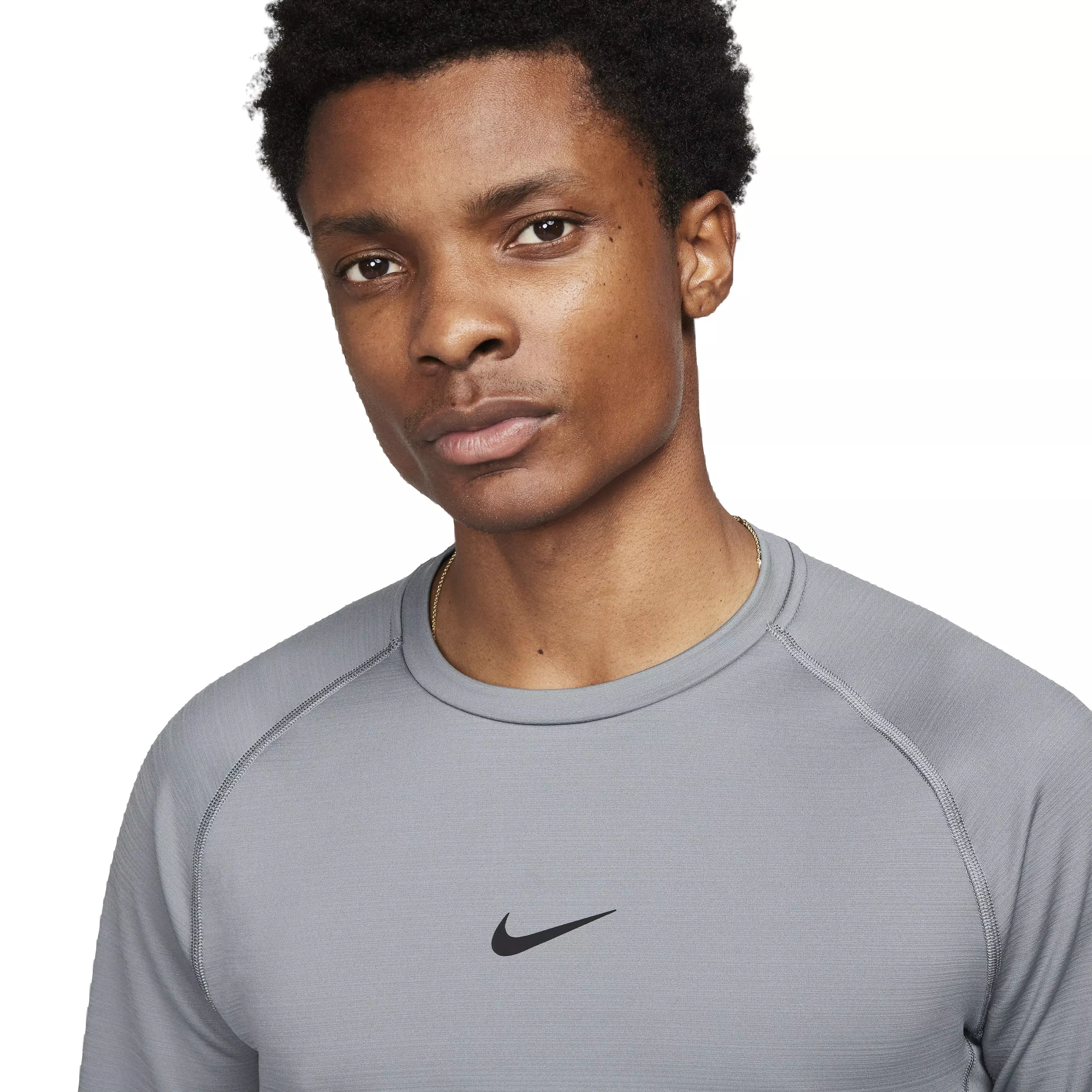 Nike Men's Pro Warm Crewneck Long Sleeve Top - GREY