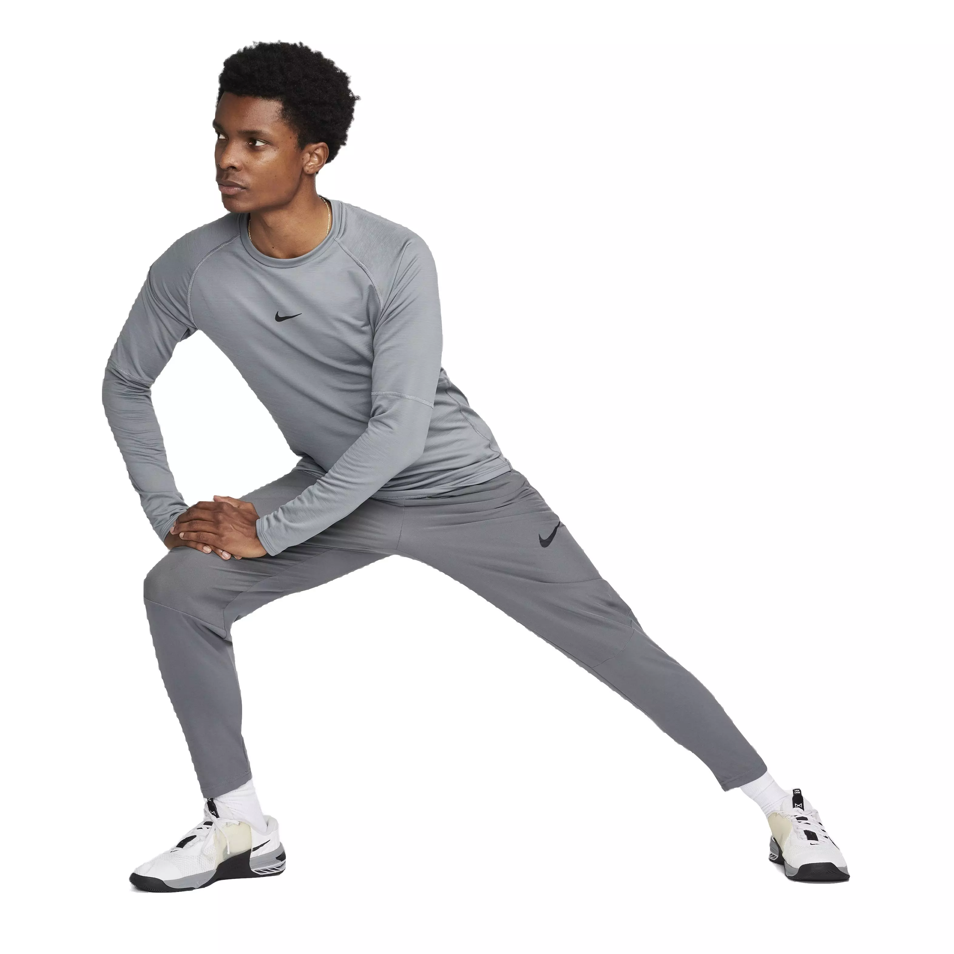 Nike Men's Pro Warm Crewneck Long Sleeve Top - GREY