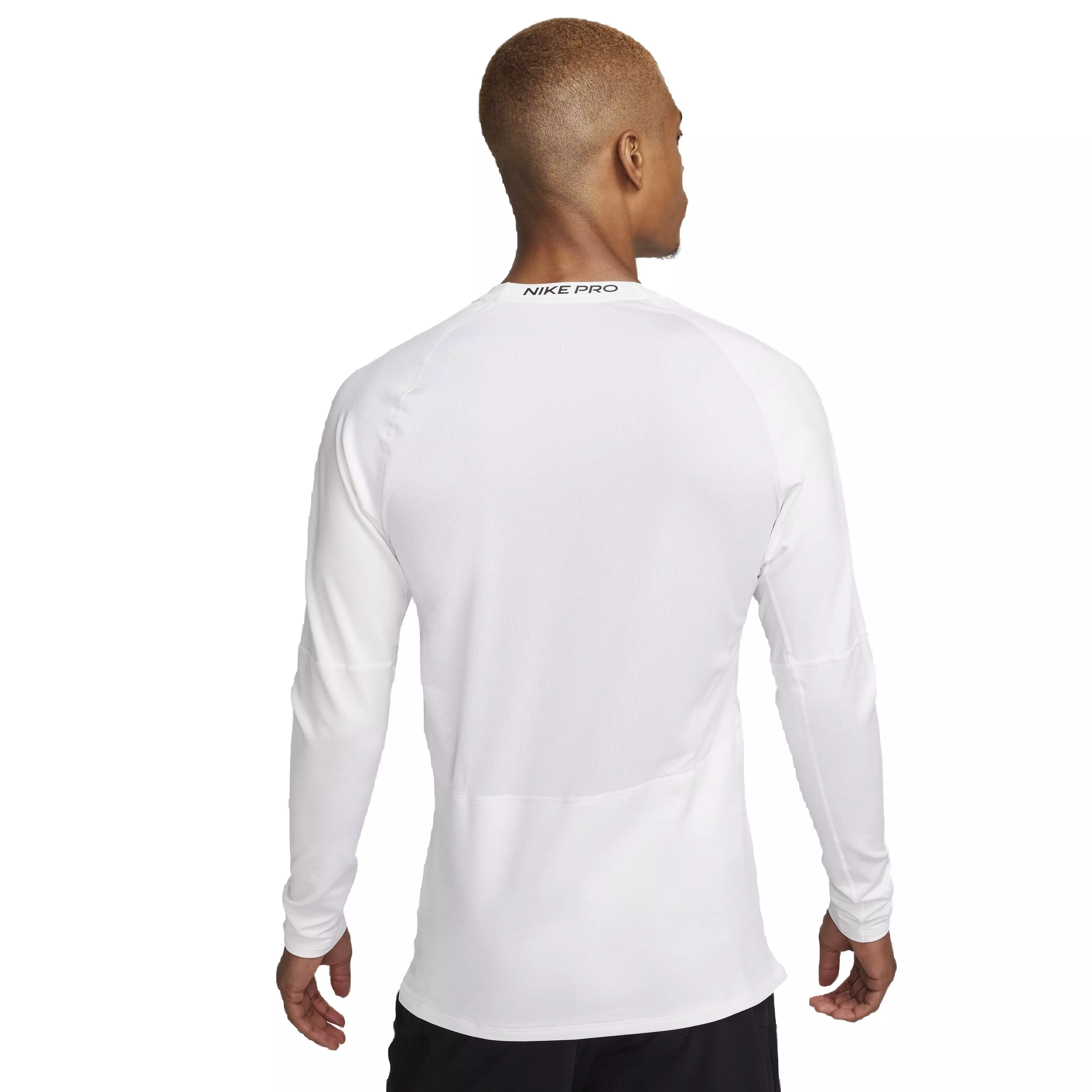 Nike Men's Pro Warm Crewneck Long Sleeve Top - WHITE
