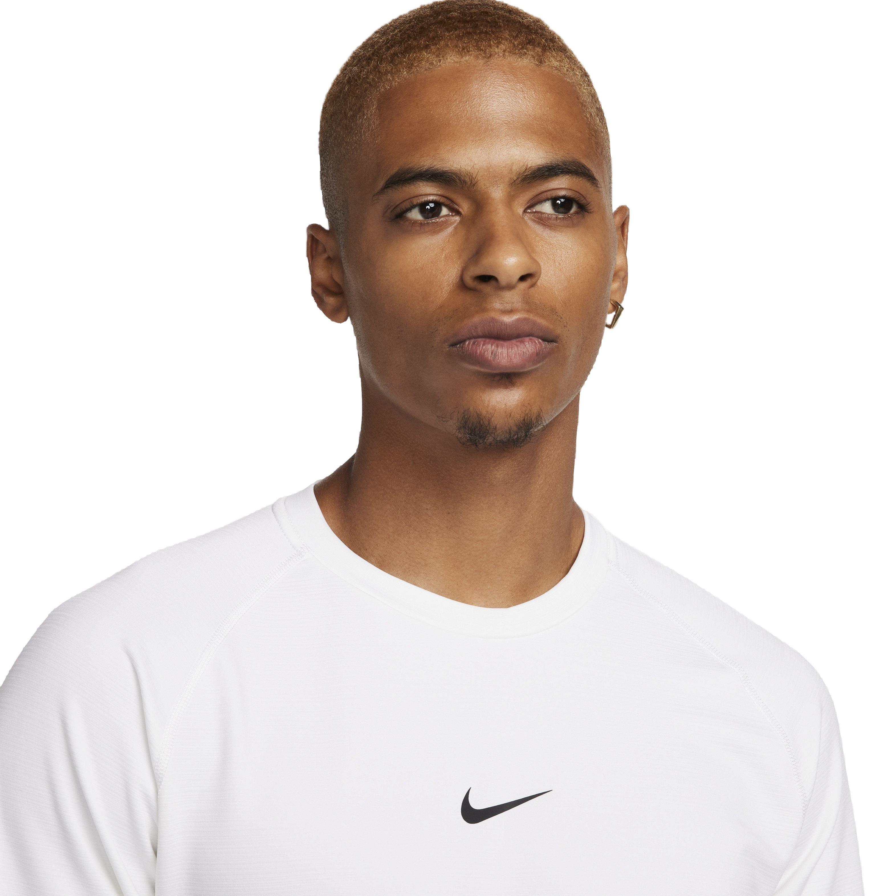 Nike Men's Pro Warm Crewneck Long Sleeve Top - WHITE Thumbnail View 3