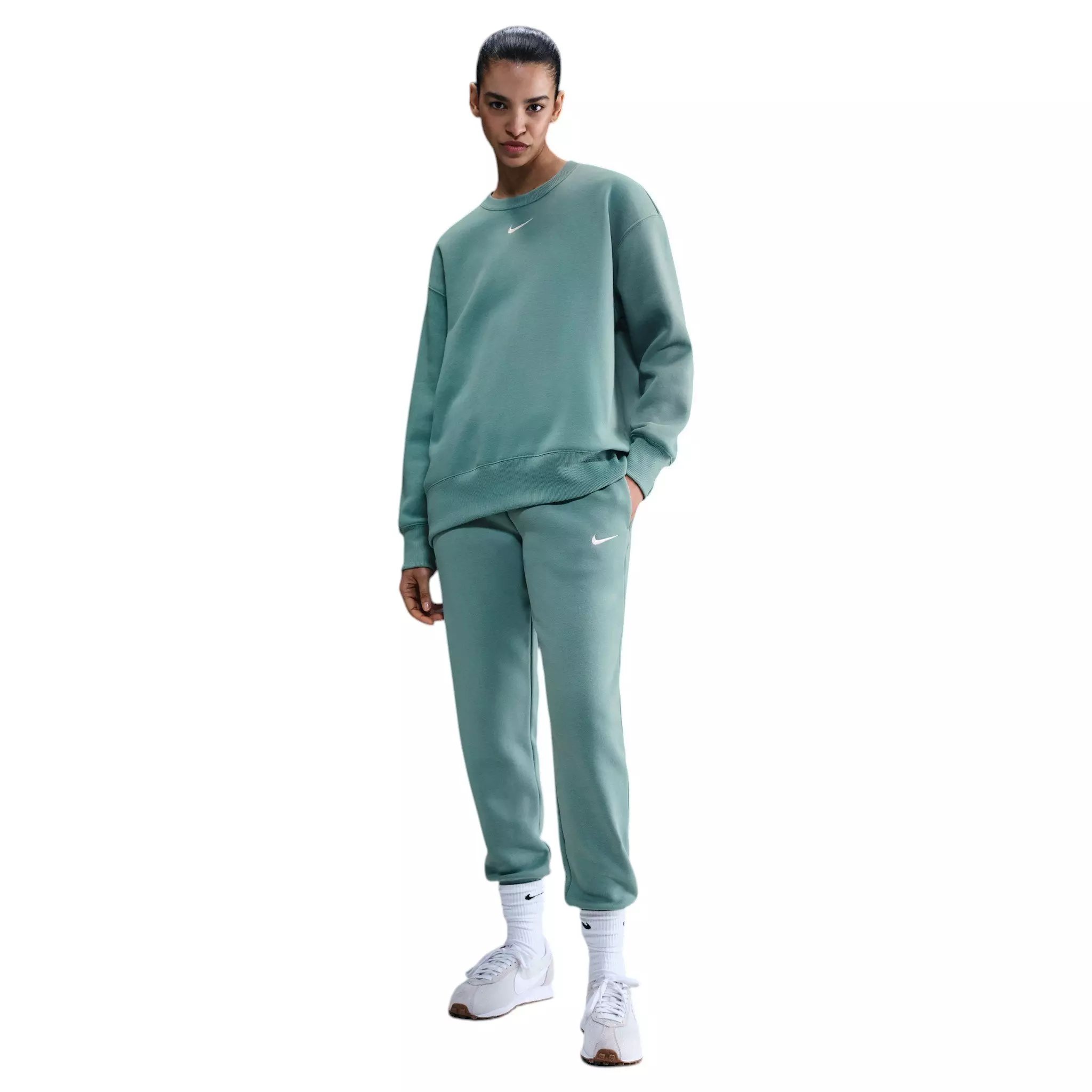 Nike Women's Sportswear Phoenix Fleece Mid-Rise Sweatpants - Sage Green - SAGE GREEN