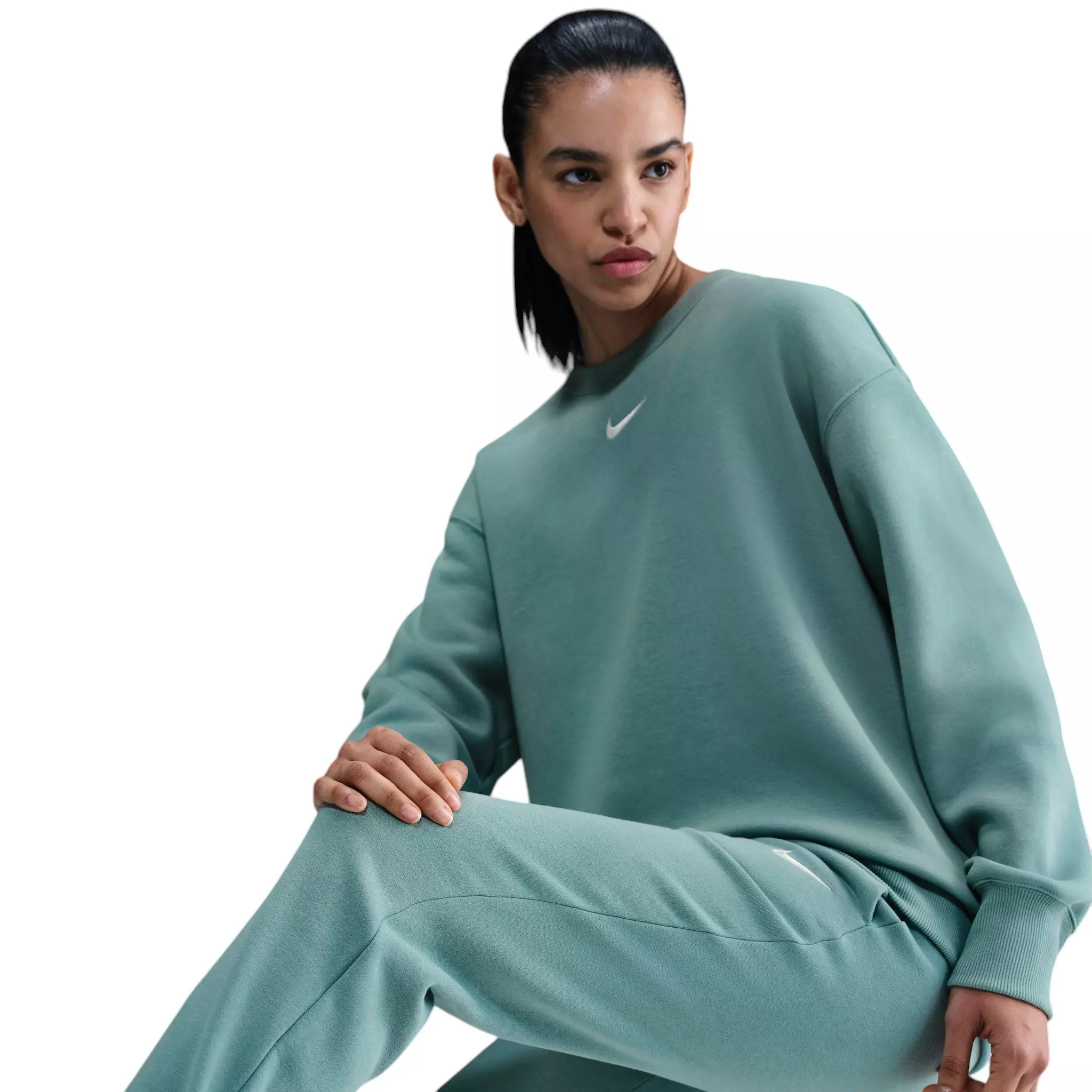 Nike Women's Sportswear Phoenix Fleece Mid-Rise Sweatpants - Sage Green - SAGE GREEN