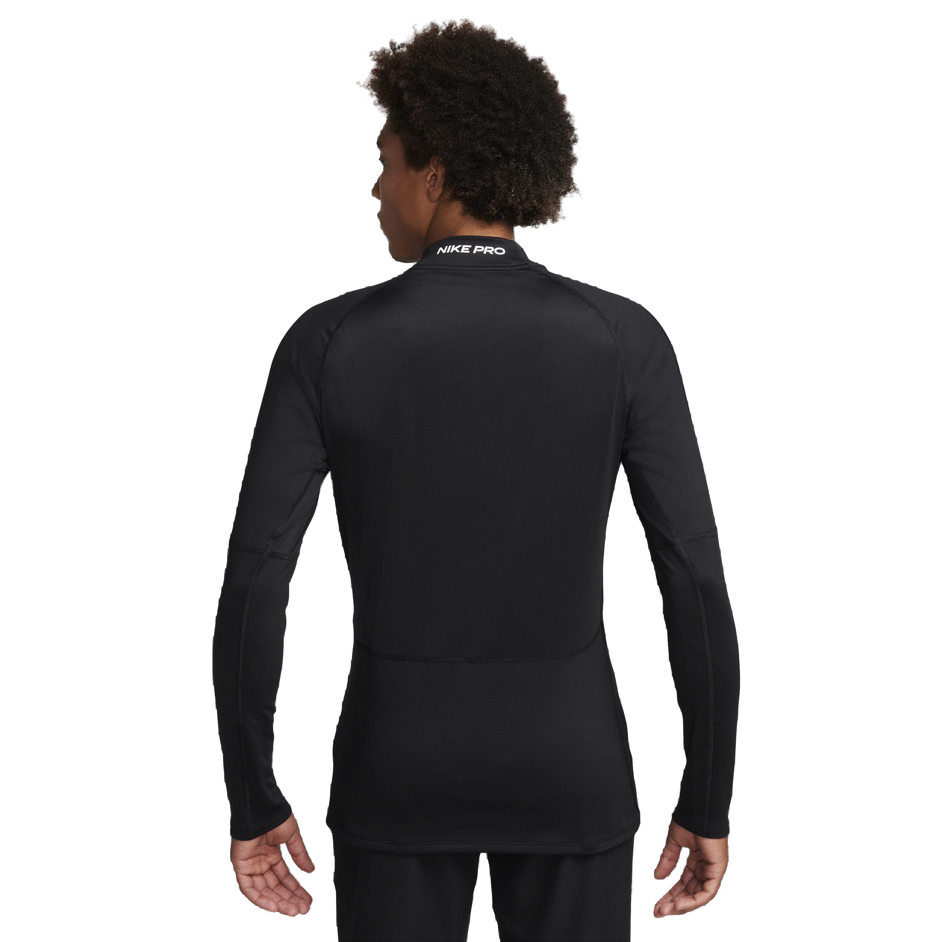 Nike Men's Pro Dri-FIT Warm Long Sleeve Fitness Mock Top - BLACK