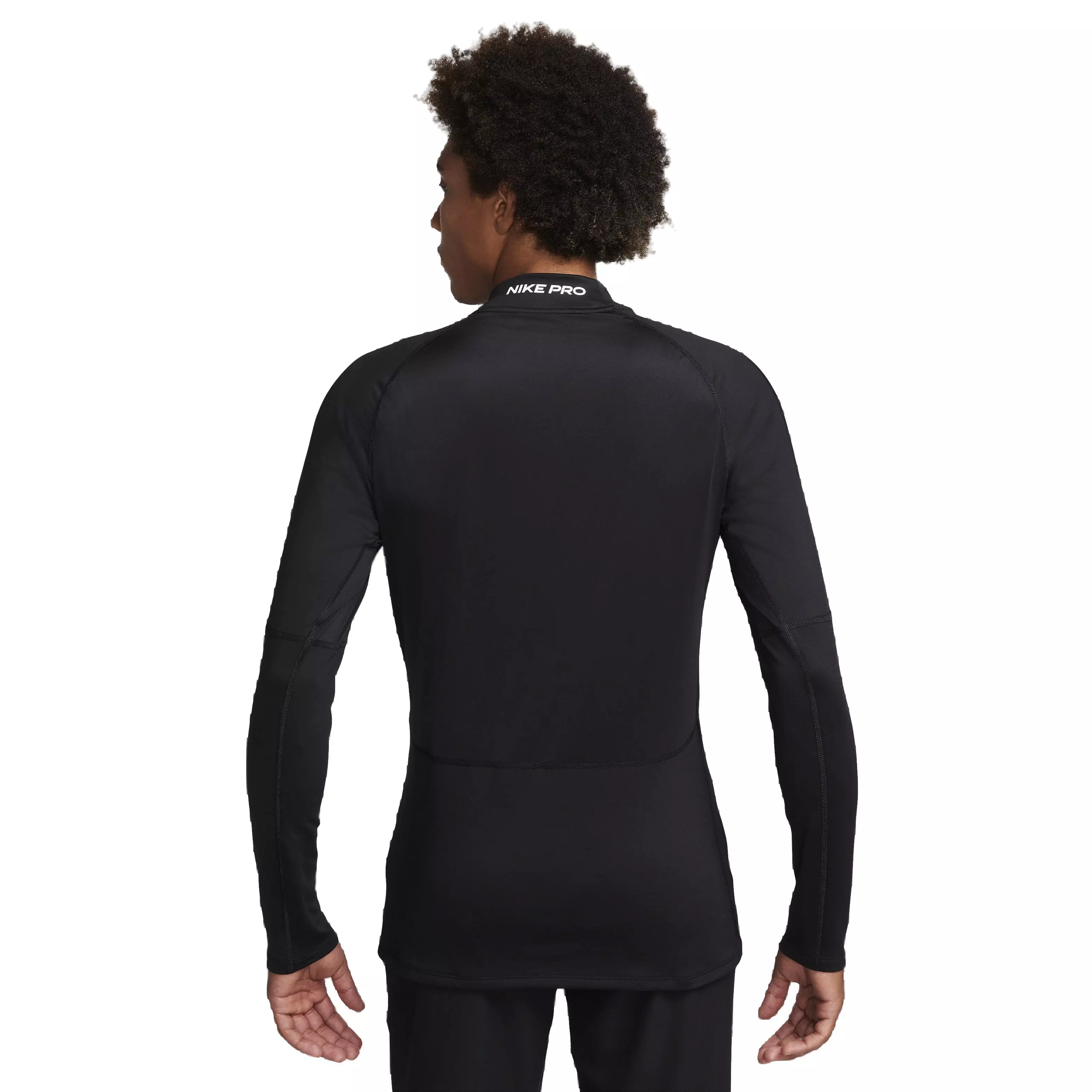 Nike Men's Pro Dri-FIT Warm Long Sleeve Fitness Mock Top - BLACK