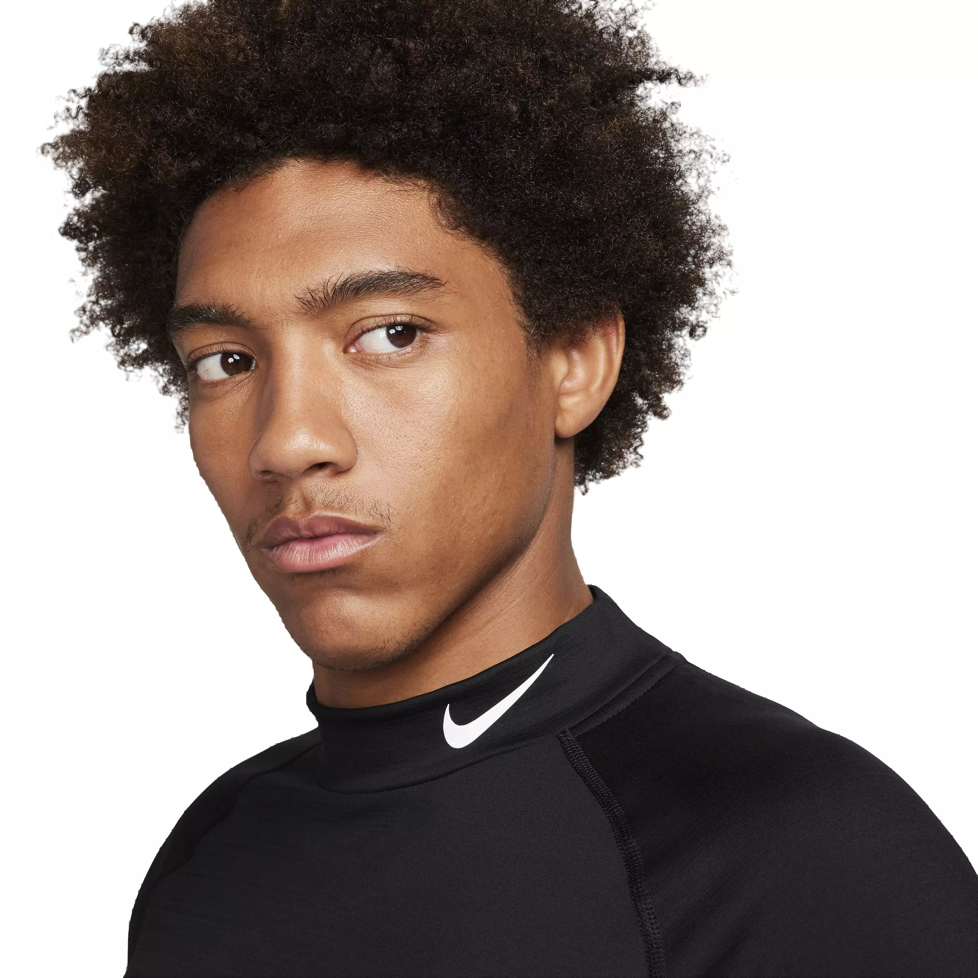 Nike Men's Pro Dri-FIT Warm Long Sleeve Fitness Mock Top - BLACK