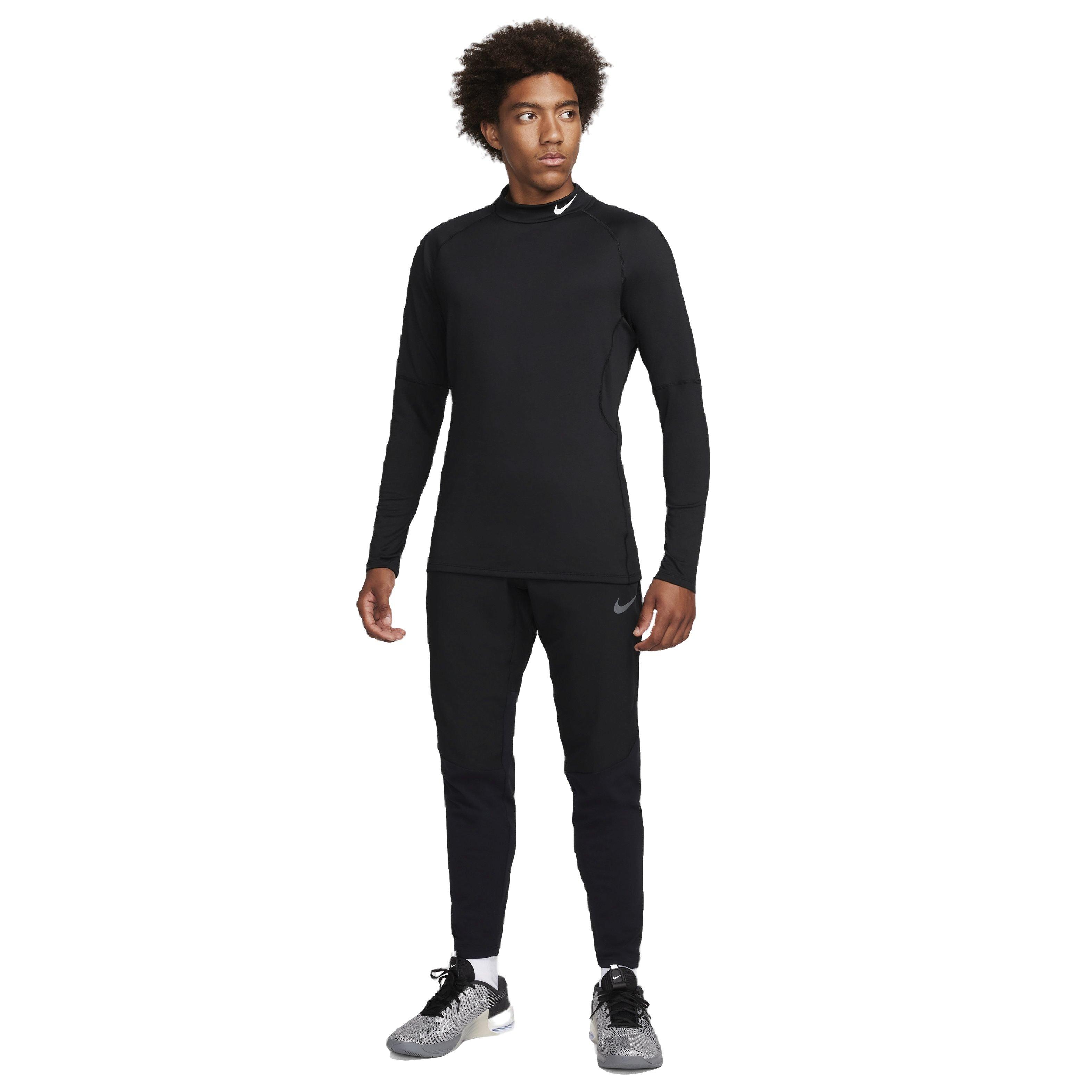 Nike Men's Pro Dri-FIT Warm Long Sleeve Fitness Mock Top - BLACK