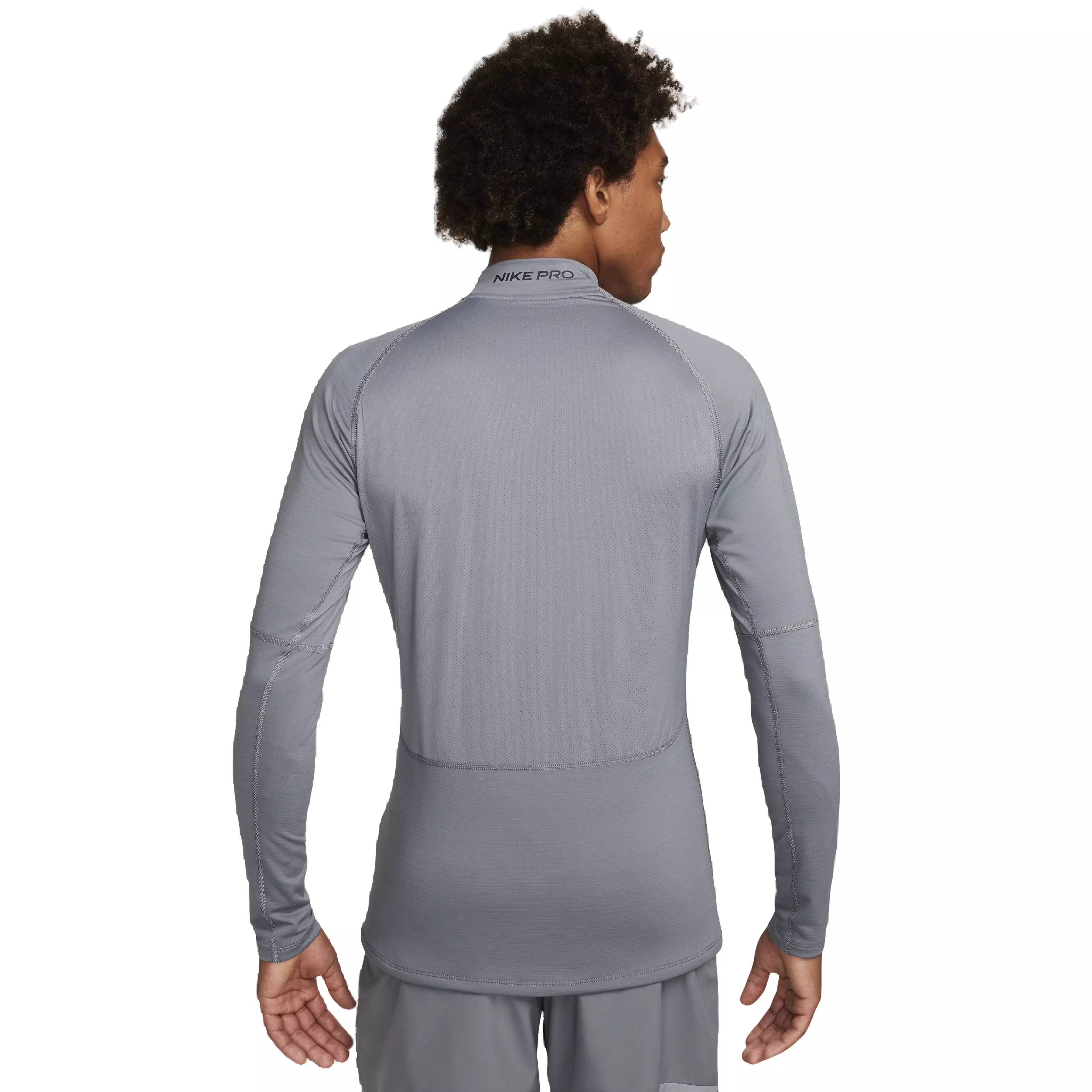 Nike Men's Pro Dri-FIT Warm Long Sleeve Fitness Mock Top - GREY