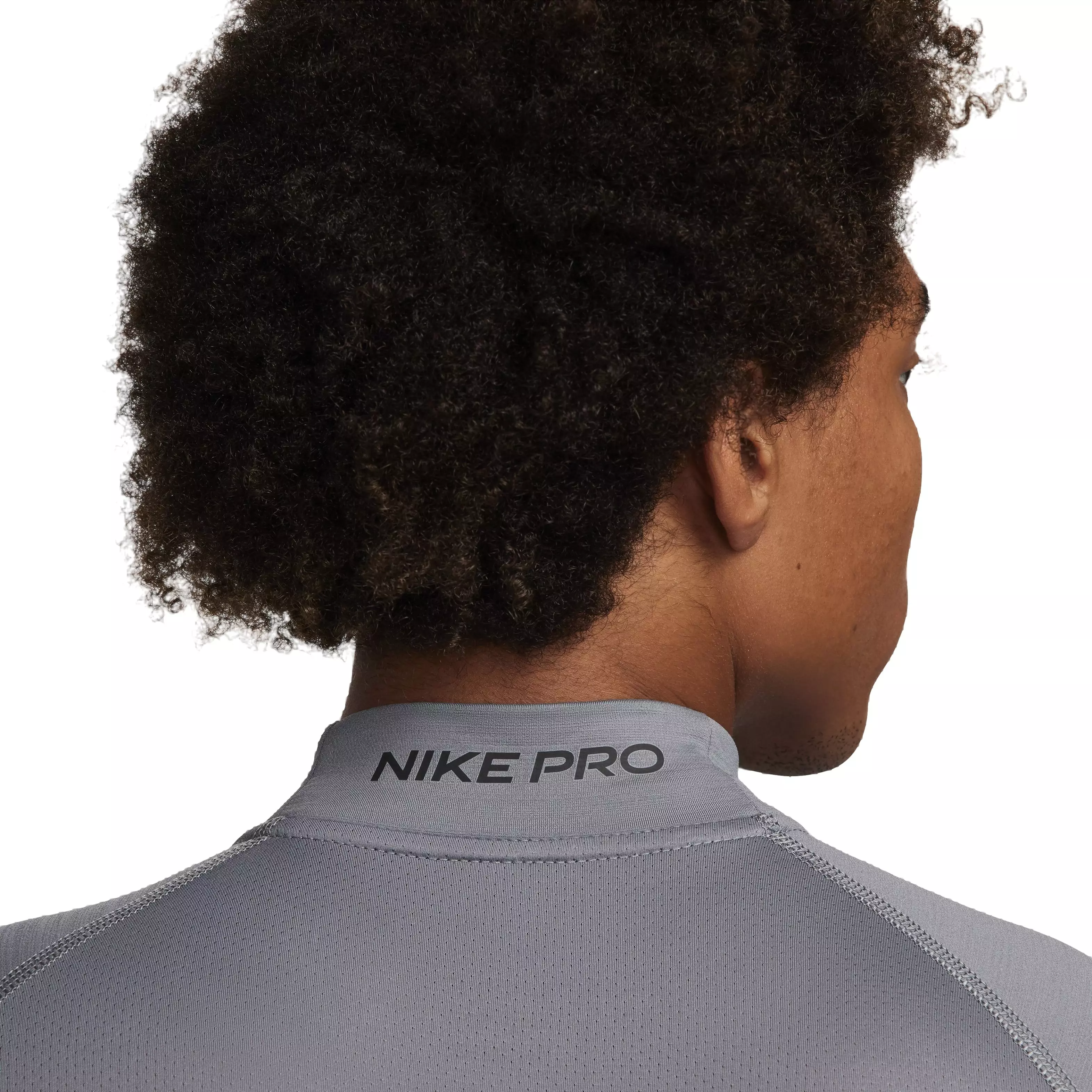 Nike Men's Pro Dri-FIT Warm Long Sleeve Fitness Mock Top - GREY