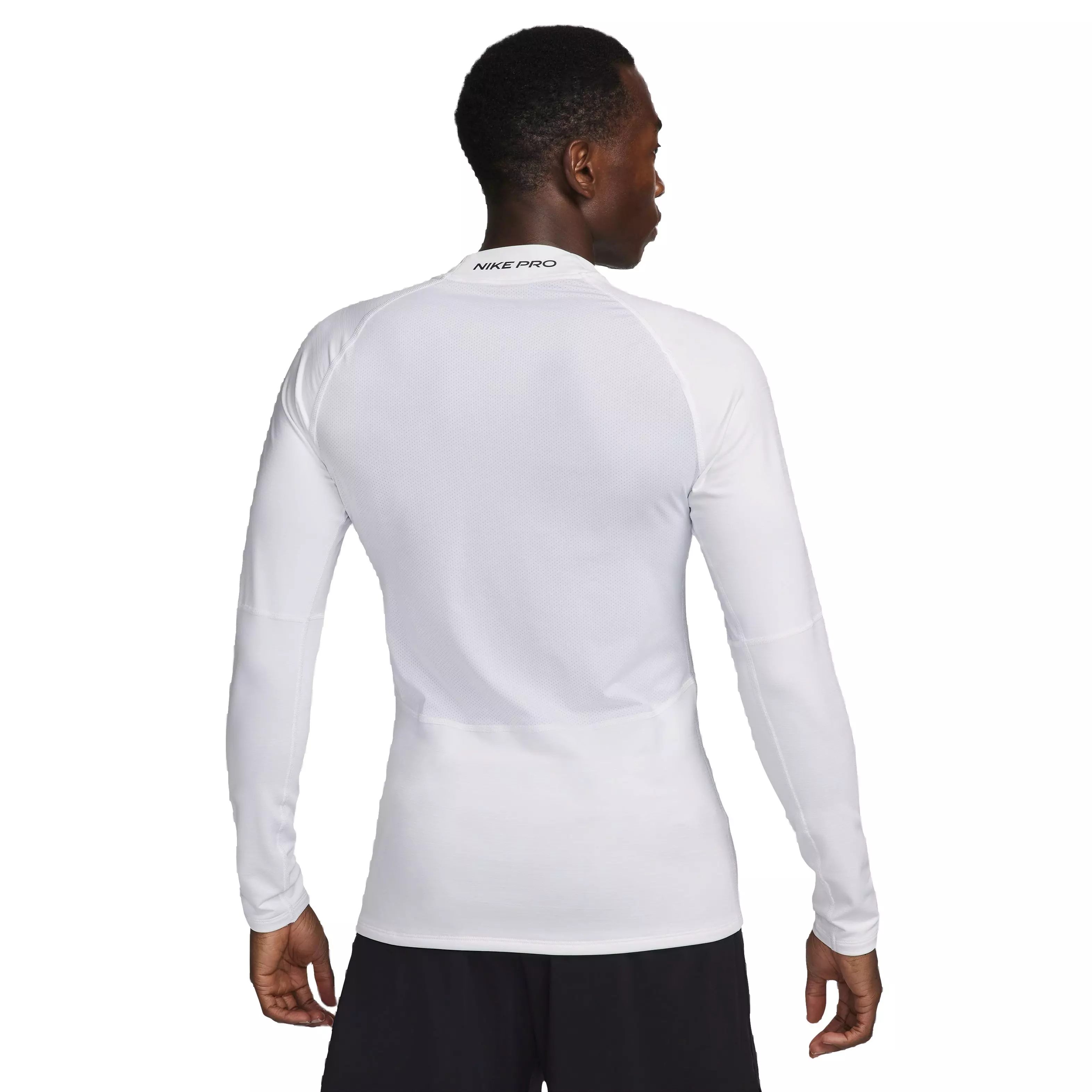 Nike Men's Pro Dri-FIT Warm Long Sleeve Fitness Mock Top - WHITE