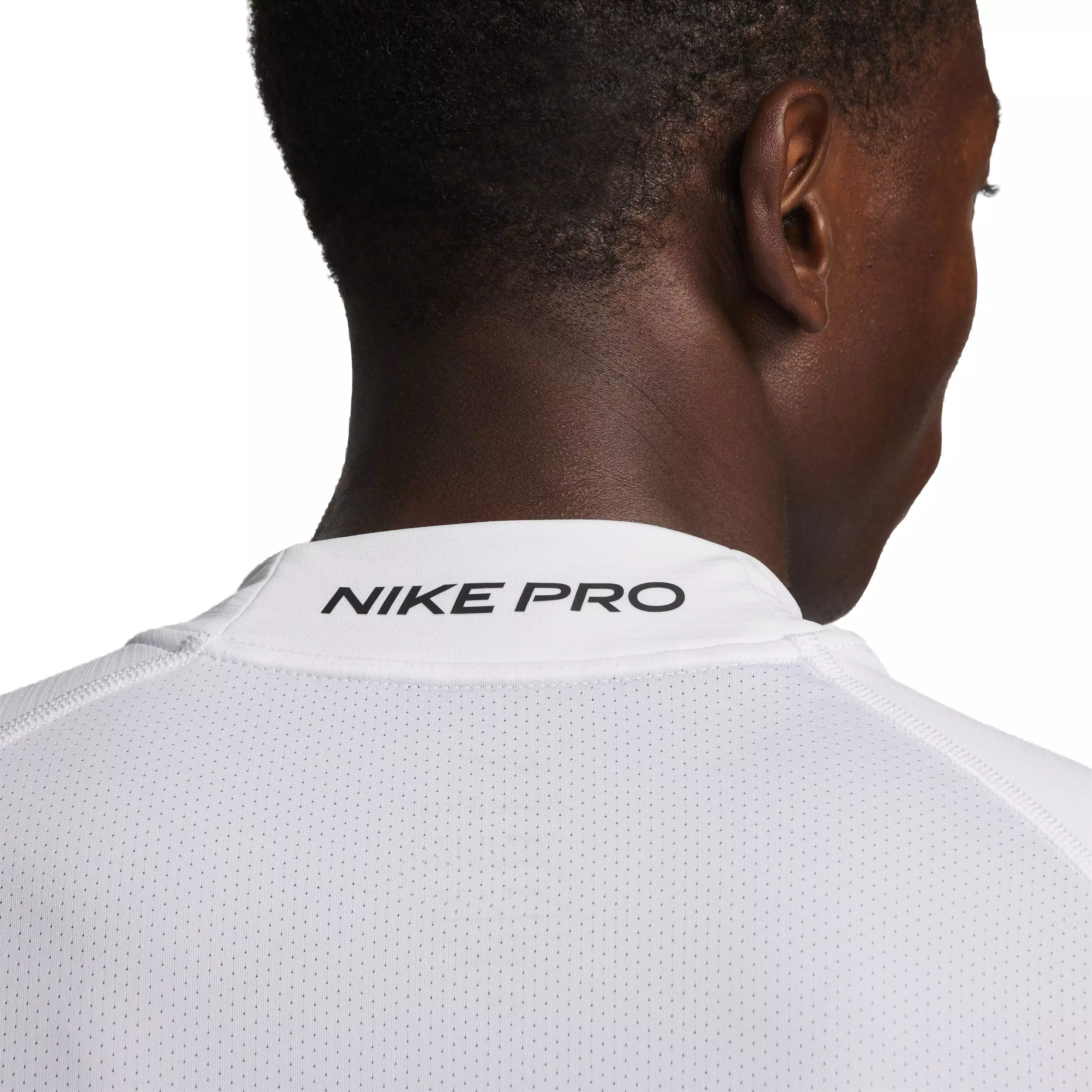 Nike Men's Pro Dri-FIT Warm Long Sleeve Fitness Mock Top - WHITE