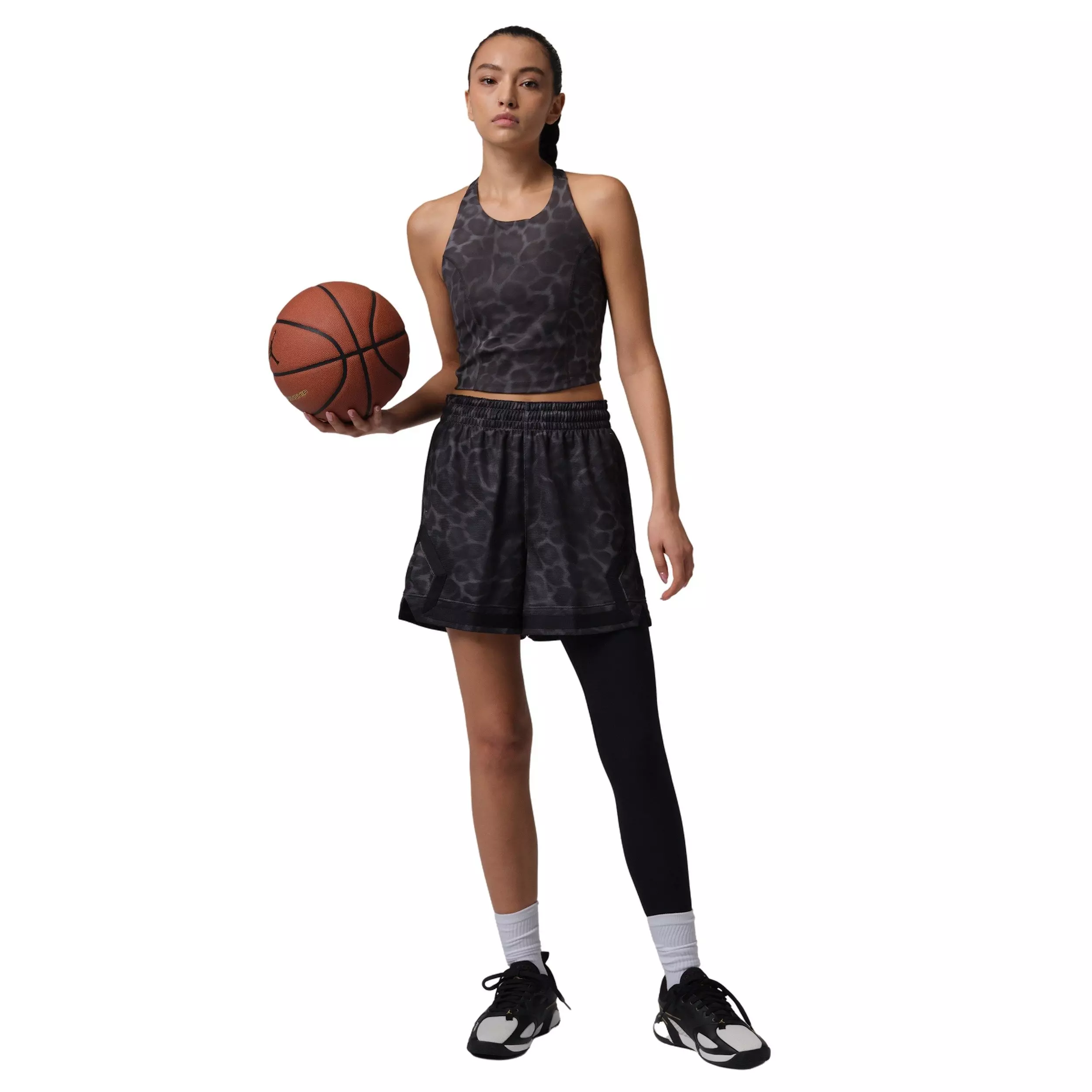 Jordan Women's Sport Diamond 4" AOP Shorts - Black - BLACK