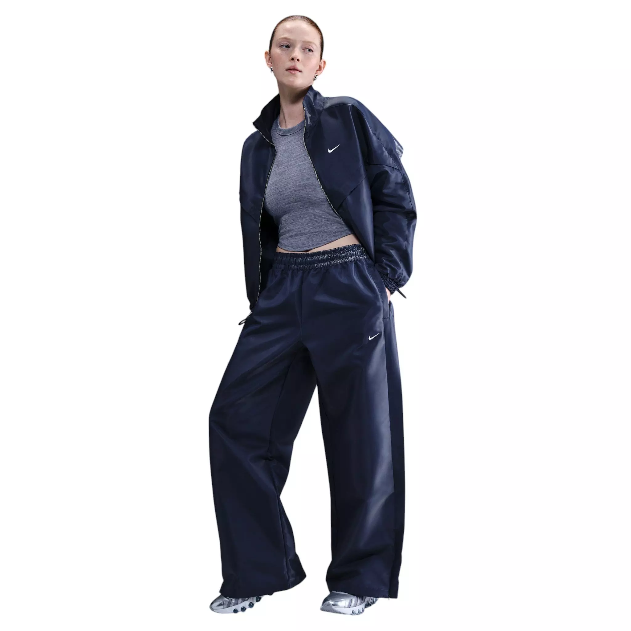 Nike Women's Sportswear Windrunner Shine Pants - Navy - NAVY