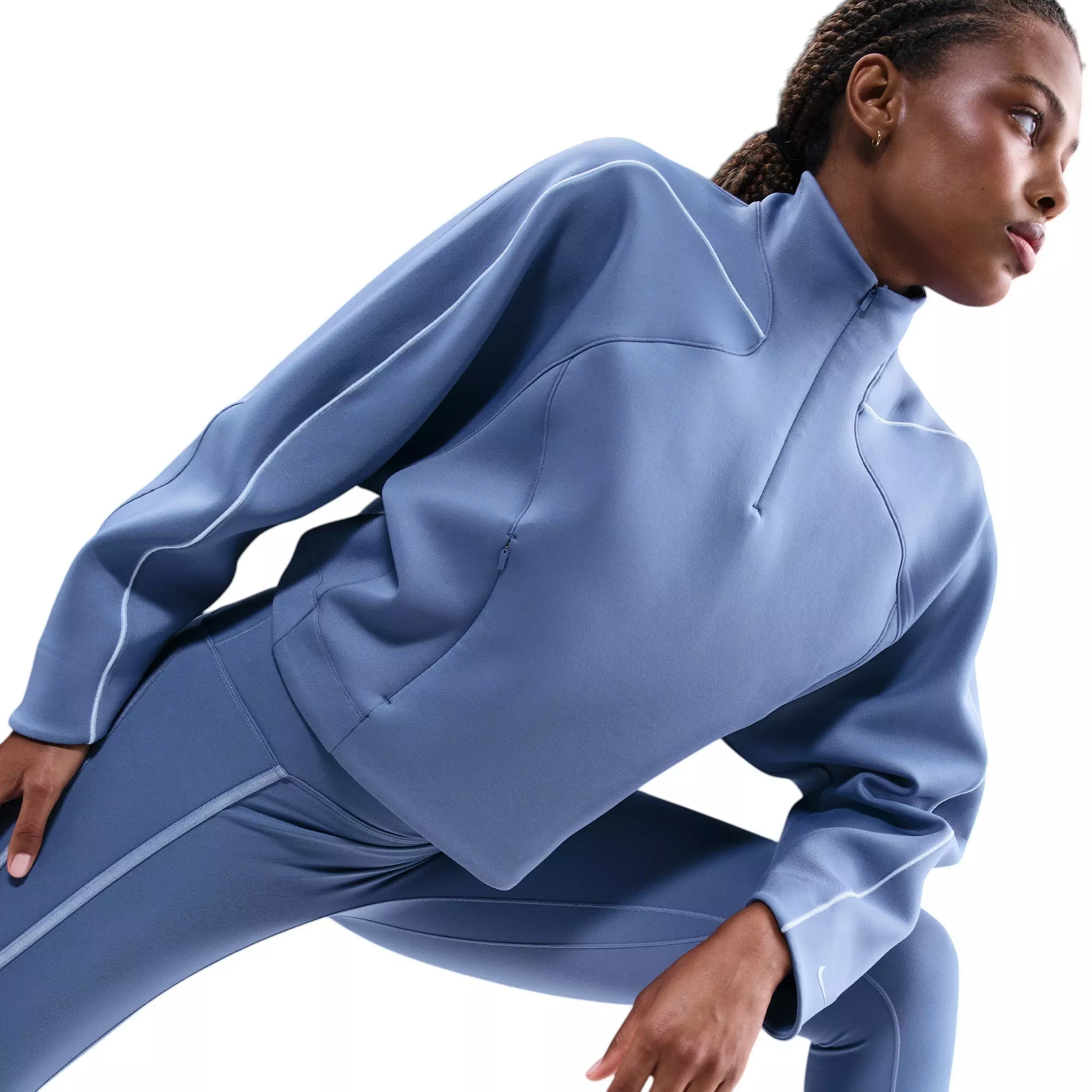 Nike Women's Universa Dri-FIT 1/4 Zip Top - Indigo - INDIGO
