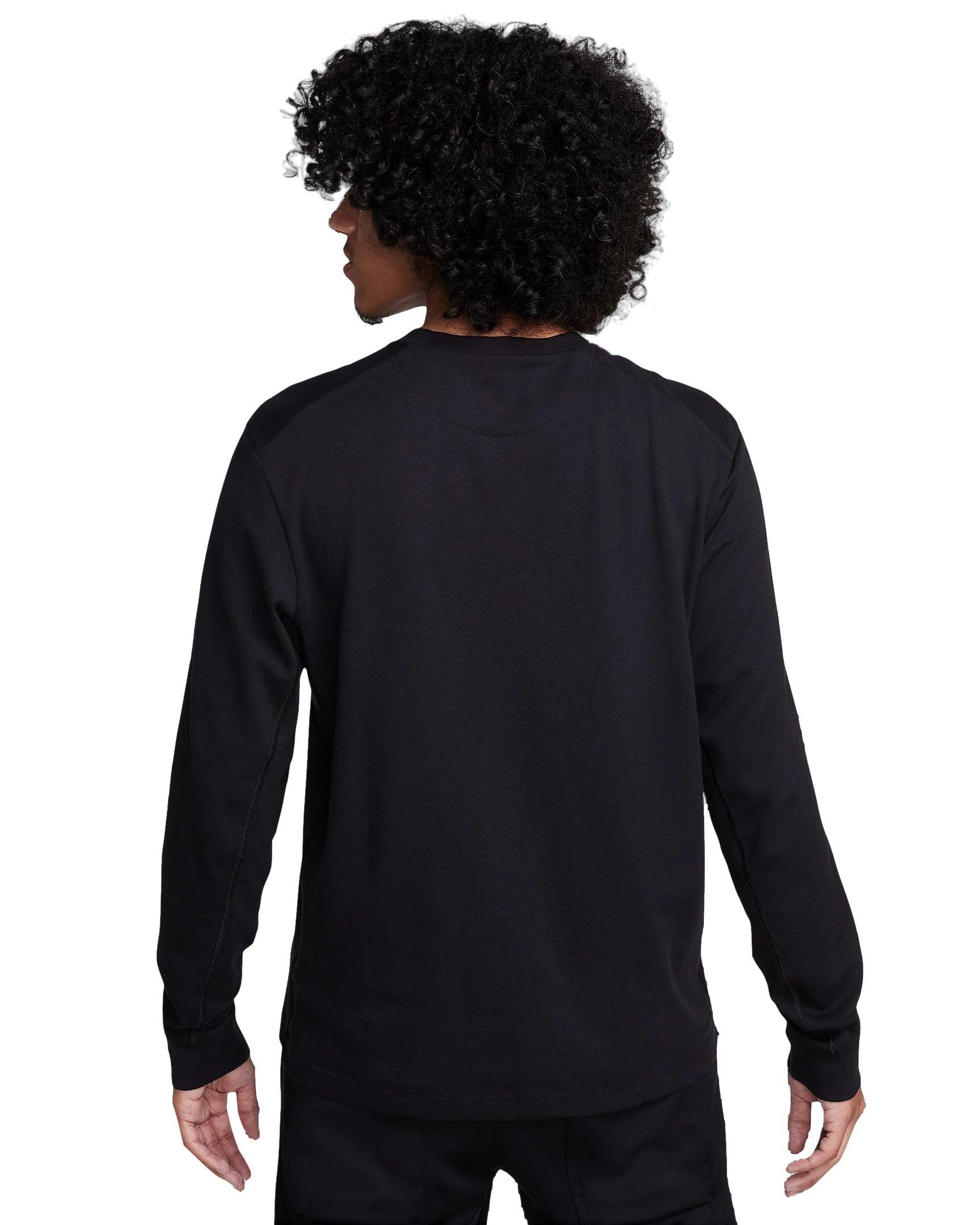 Nike Men's Primary Dri-FIT Long Sleeve Versatile Top - BLACK Thumbnail View 2