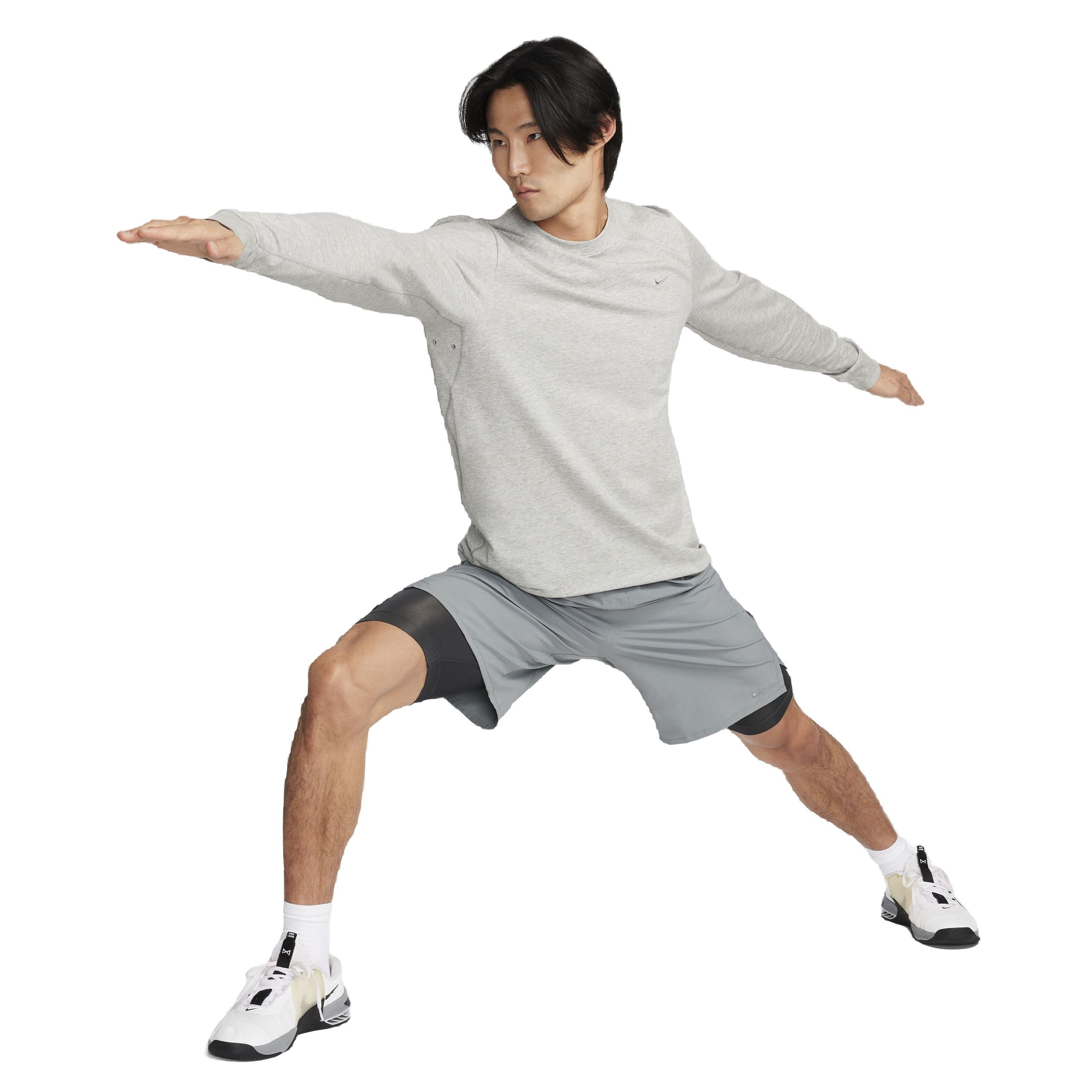 Nike Men's Primary Dri-FIT Long Sleeve Versatile Top - DK GREY Thumbnail View 6