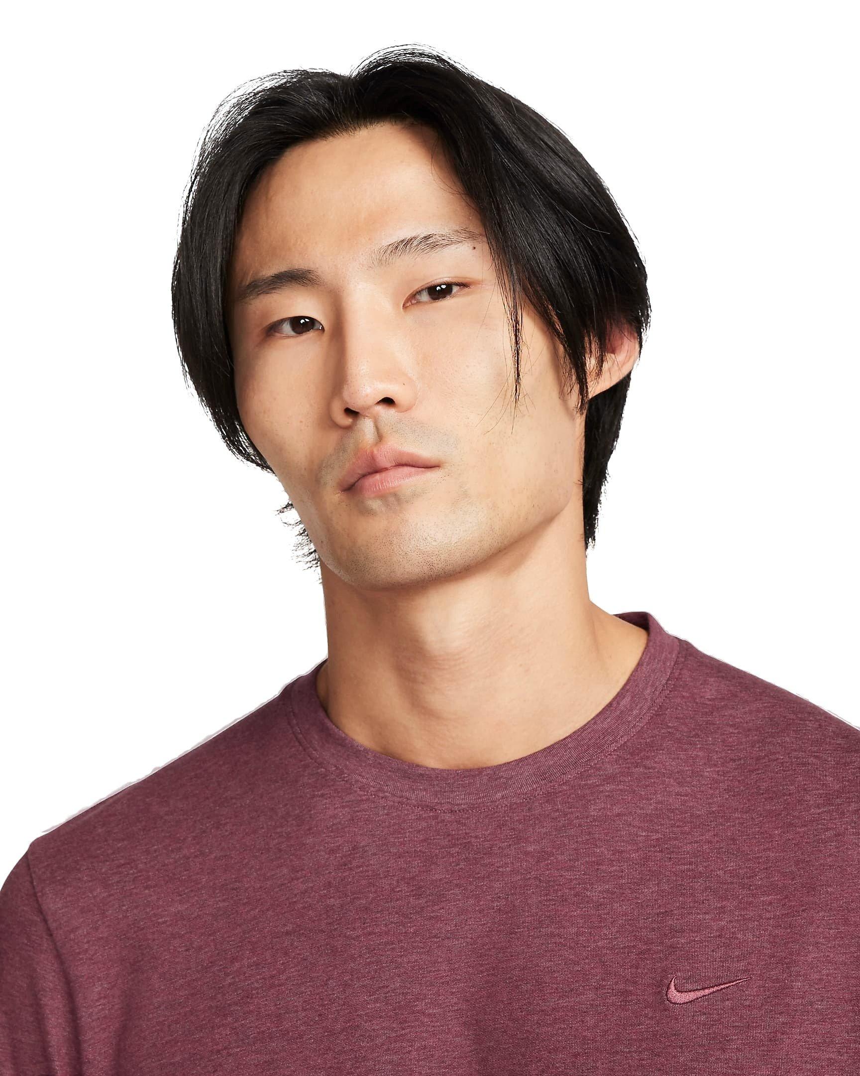 Nike Men's Primary Dri-FIT Long Sleeve Versatile Top - MAROON Thumbnail View 3