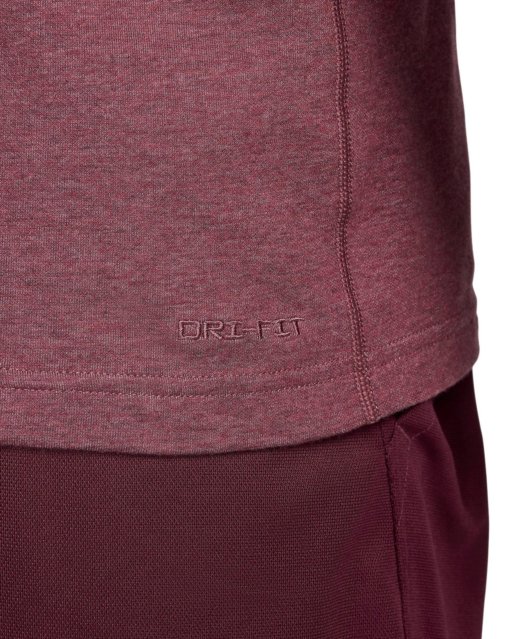 Nike Men's Primary Dri-FIT Long Sleeve Versatile Top - MAROON Thumbnail View 6