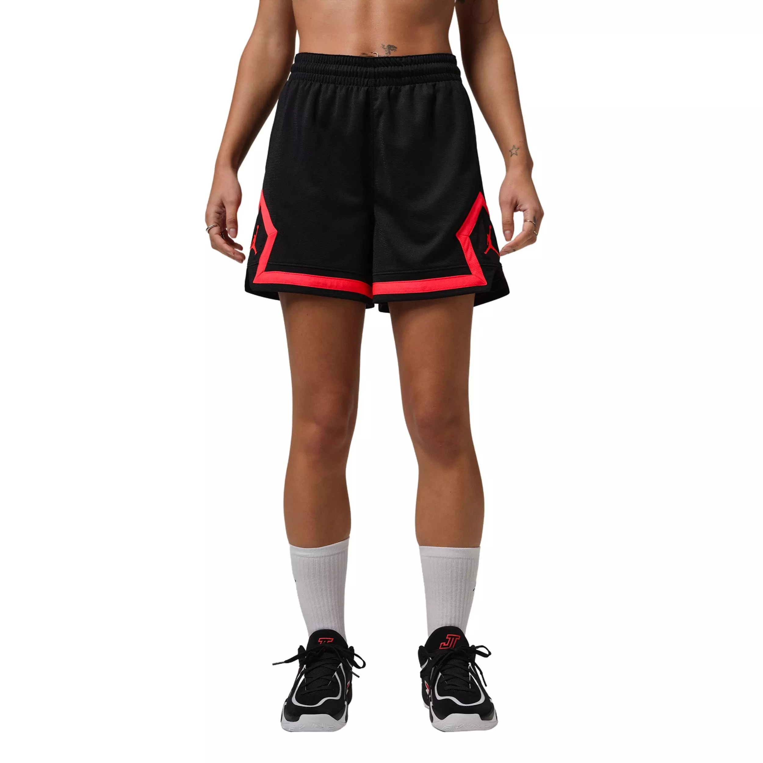 Jordan Women's Sport Diamond 4" Shorts -Black/Red - BLACK/RED