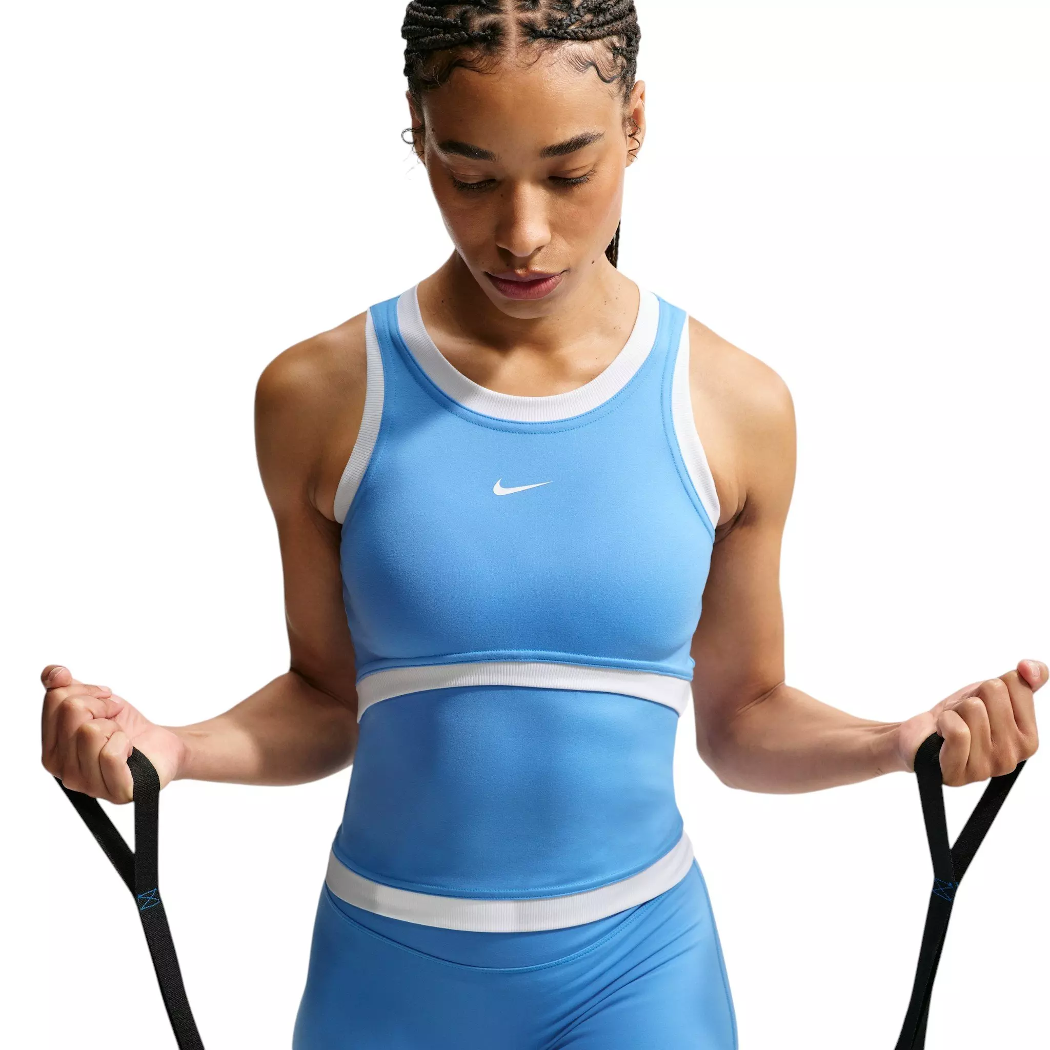 Nike Women's One Dri-FIT Tank Top - Carolina Blue/White - CAROLINA BLUE/WHITE