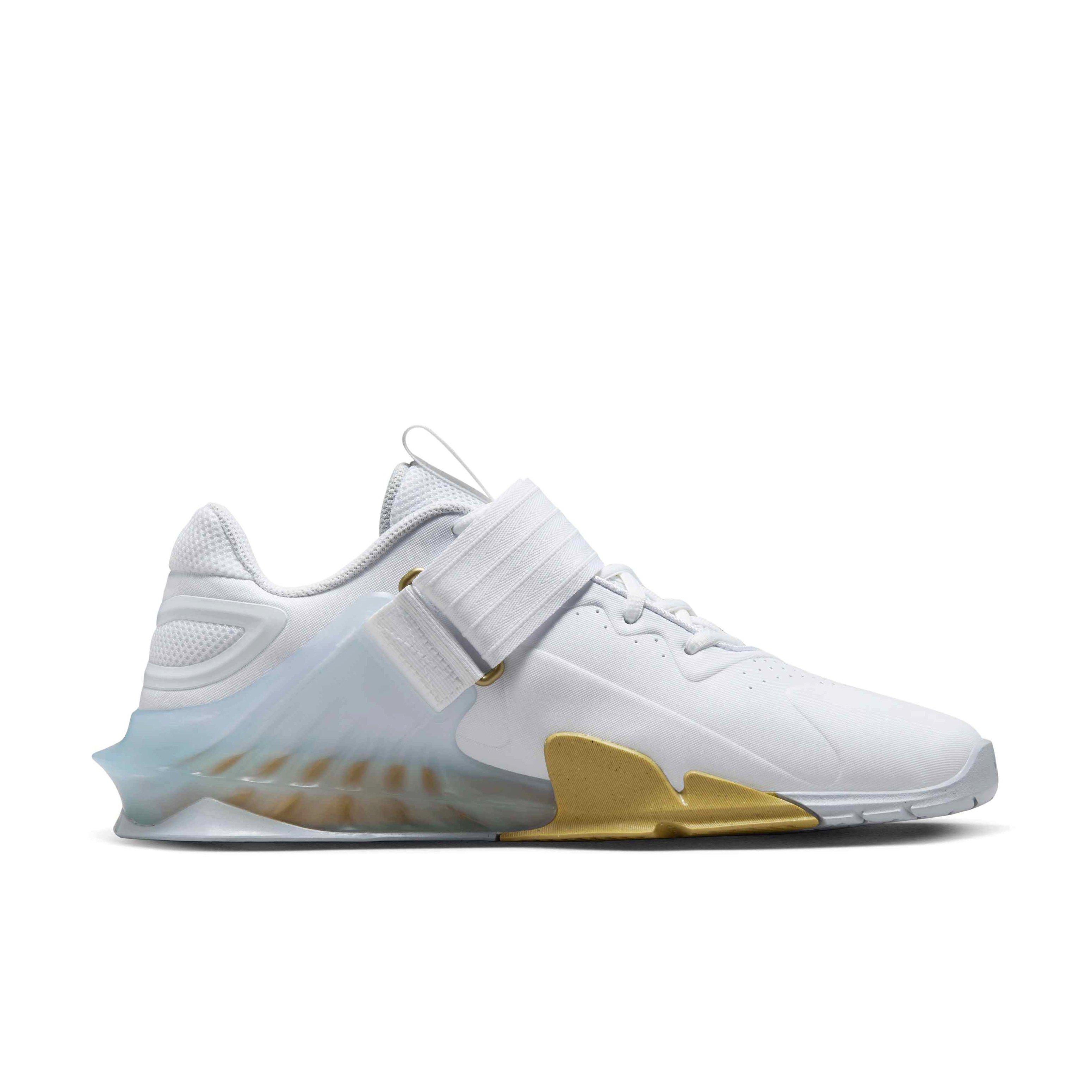 Nike Savaleos "White/Wolf Grey/Metallic Gold" Men's Weightlifting Shoe - WHITE/GREY/GOLD Thumbnail View 1