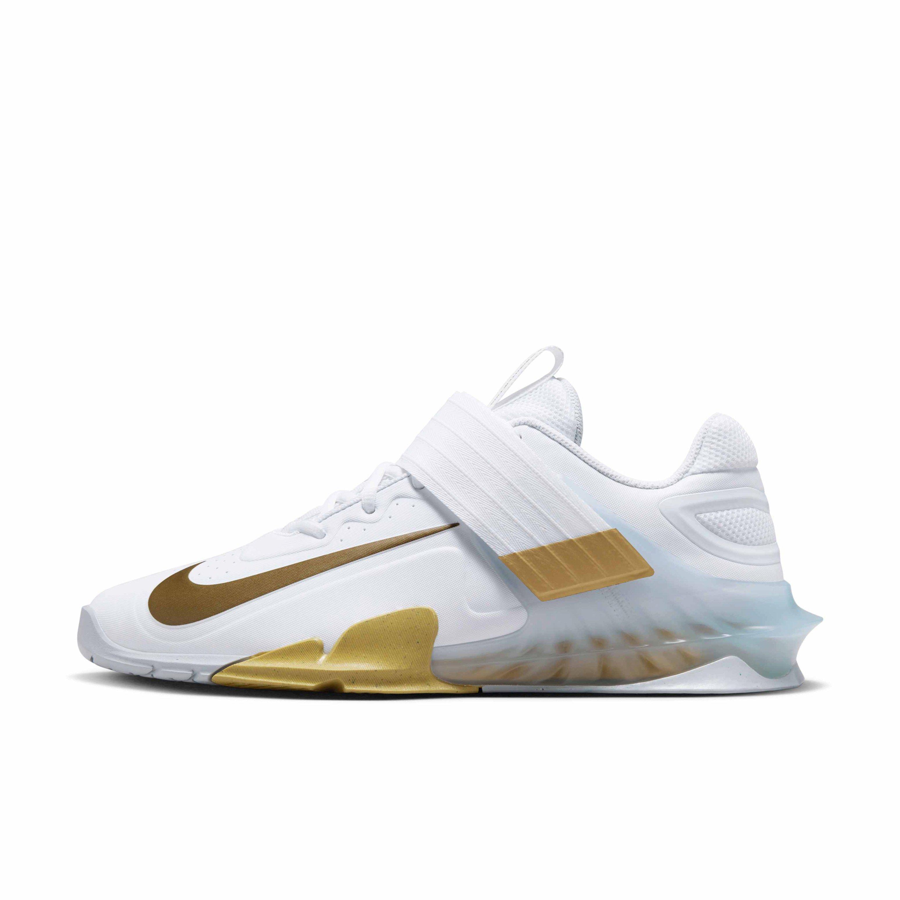 Nike Savaleos "White/Wolf Grey/Metallic Gold" Men's Weightlifting Shoe - WHITE/GREY/GOLD Thumbnail View 2