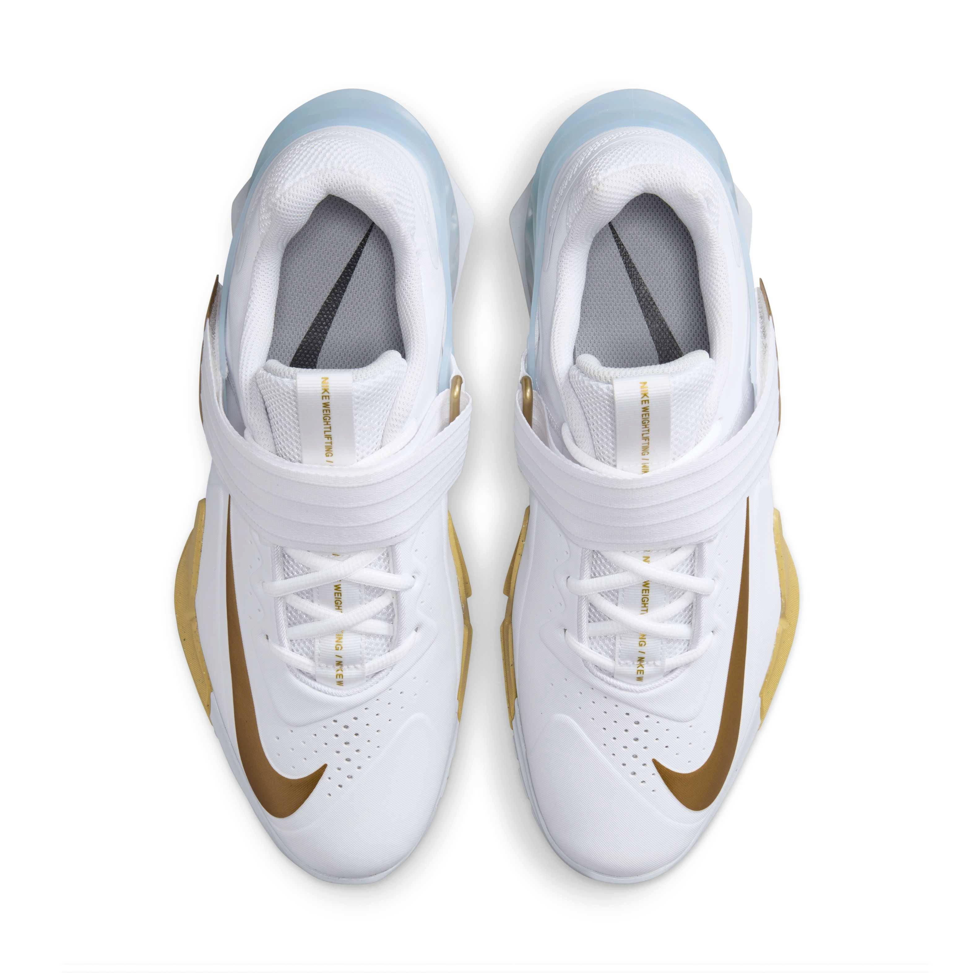 Nike Savaleos "White/Wolf Grey/Metallic Gold" Men's Weightlifting Shoe - WHITE/GREY/GOLD Thumbnail View 4