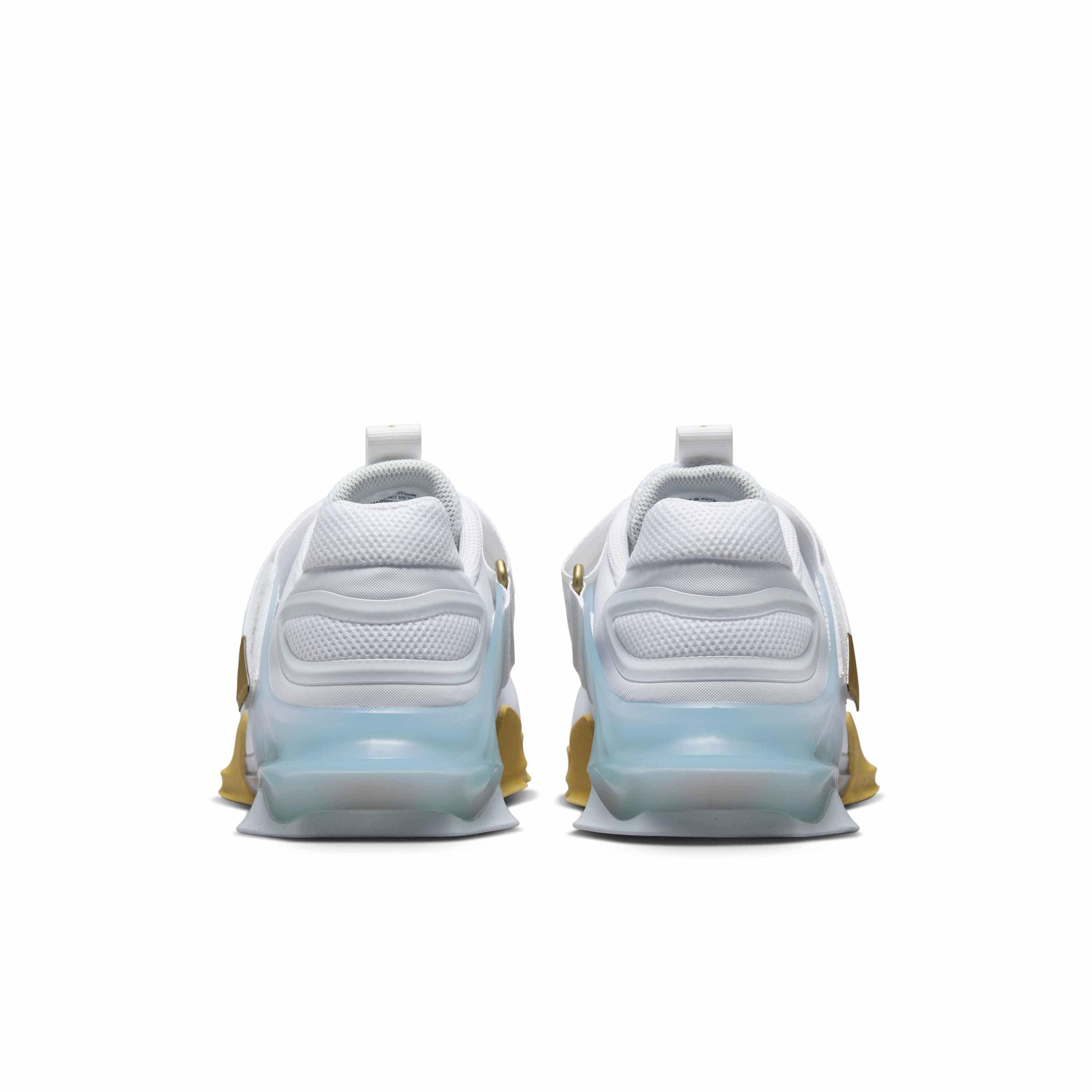 Nike Savaleos "White/Wolf Grey/Metallic Gold" Men's Weightlifting Shoe - WHITE/GREY/GOLD Thumbnail View 5